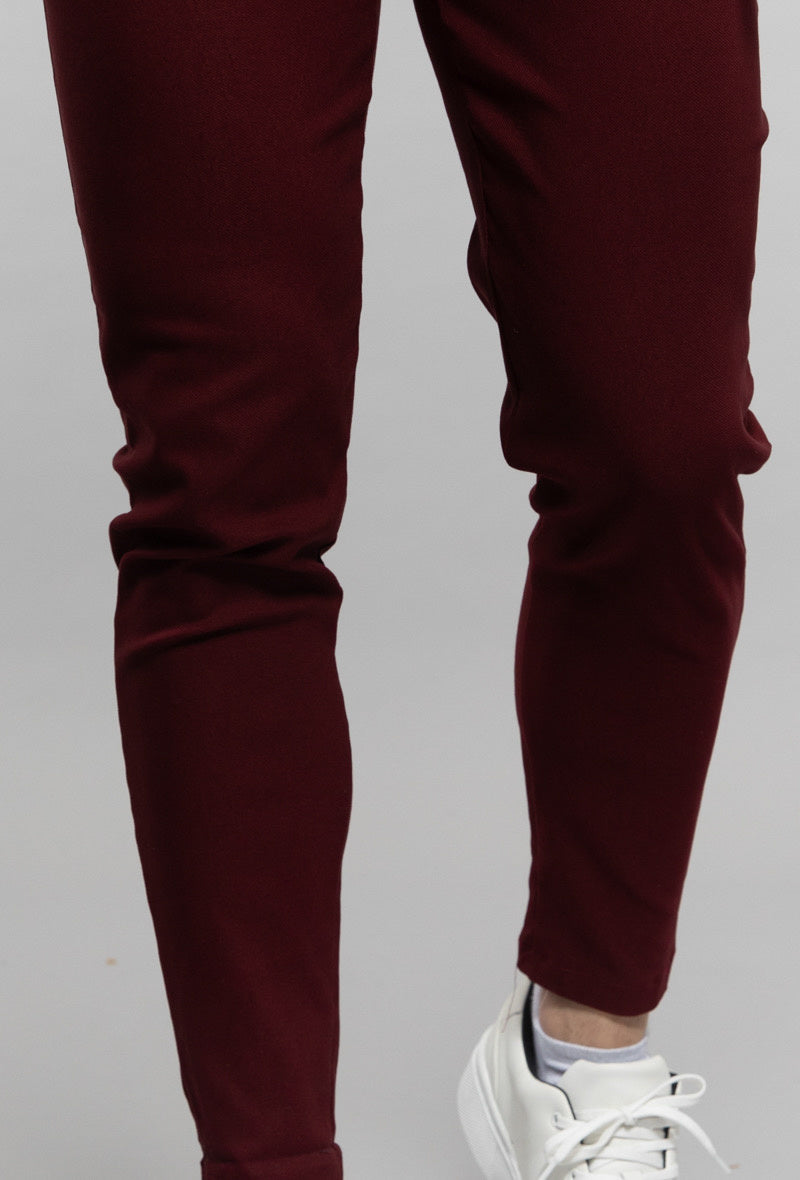 Bordeaux Rode Chino Heren