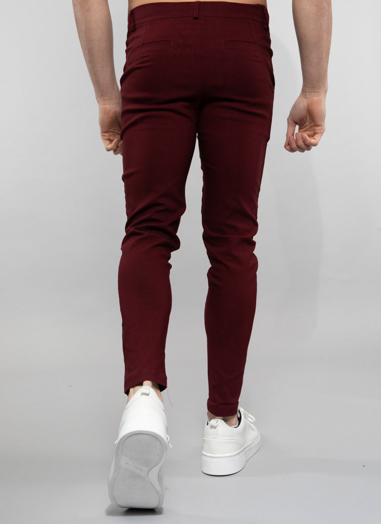 Bordeaux Rode Chino Heren