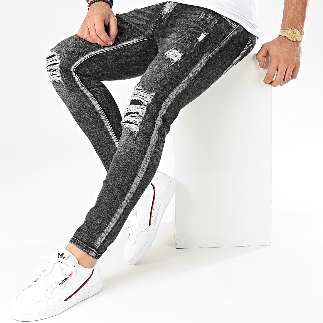 Skinny Jeans Gescheurd Zwart