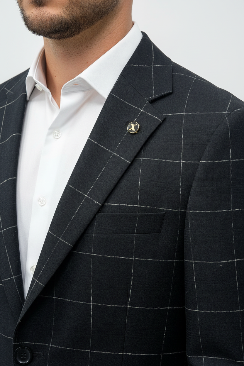 Architect Grid Suit - Zwart