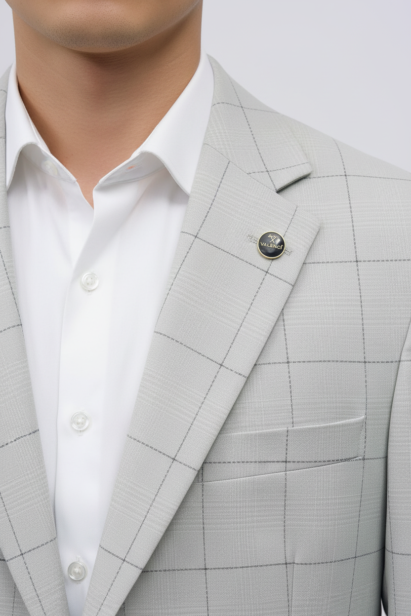 Architect Grid Suit - Licht Grijs