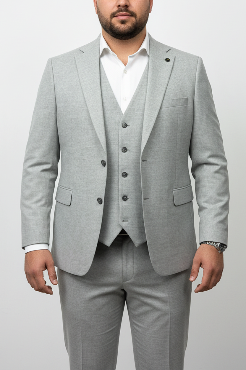 The Vittorio Light Gray Three-piece Suit