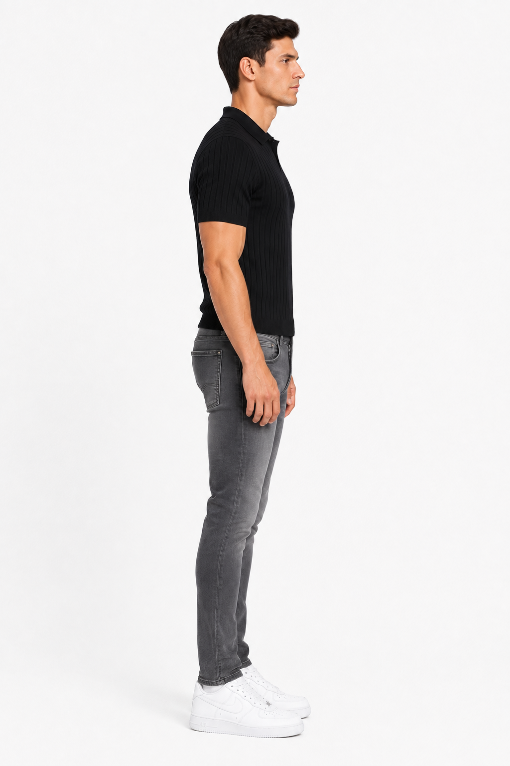 Monza set Jeans & Polo | Zwart & Antraciet