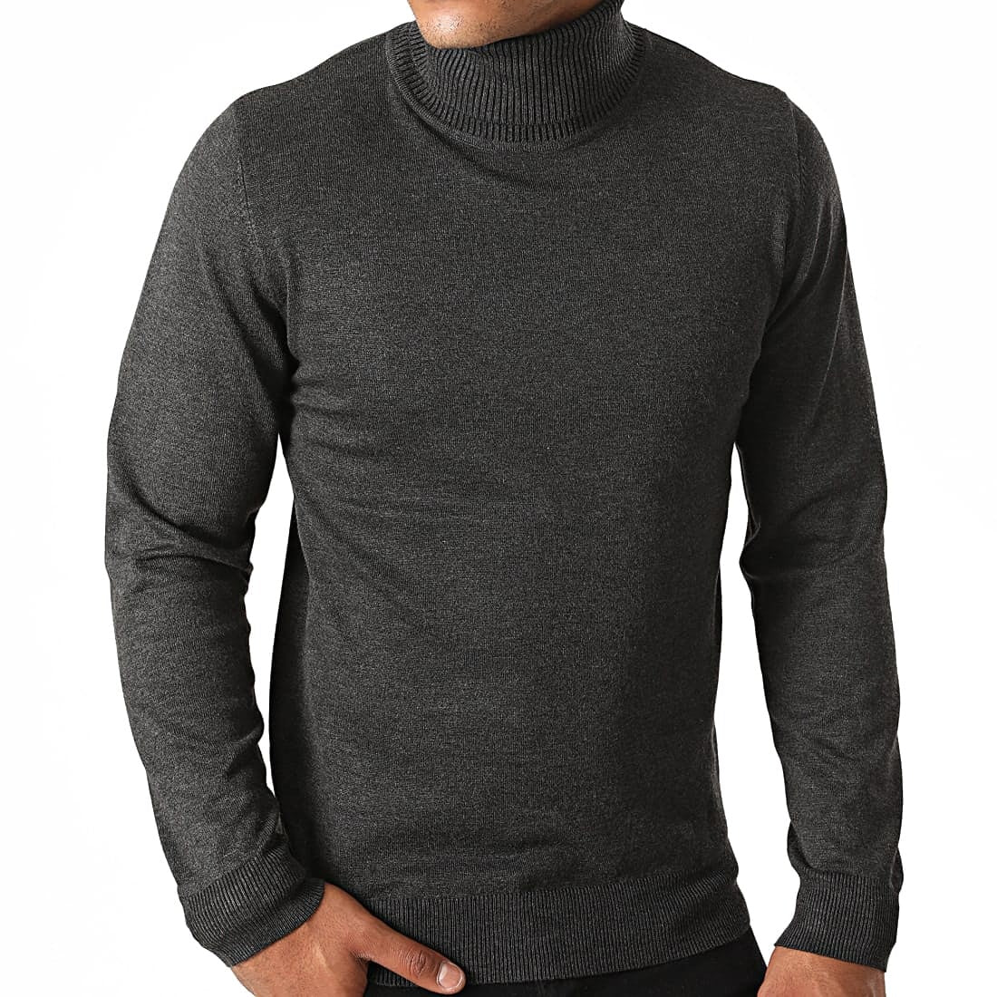 Anthracite turtleneck men