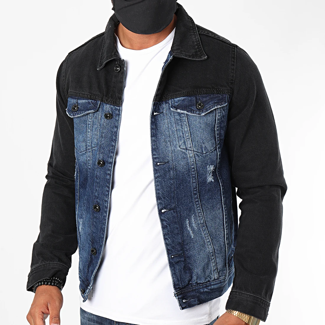 Denim Jacket Valenci Black and Blue