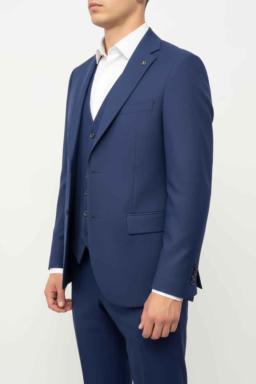 Sartoria Driedelig Pak Marine Blauw