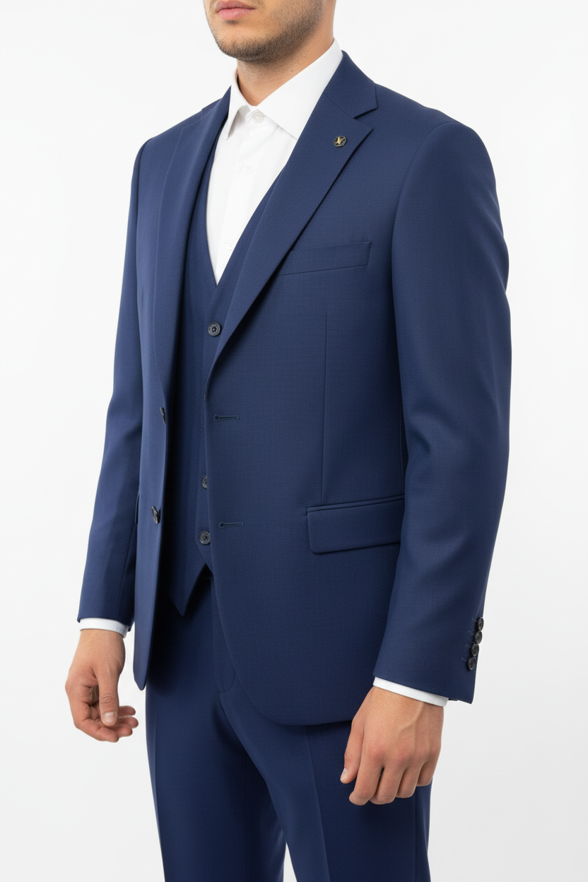 Sartoria Driedelig Pak Marine Blauw