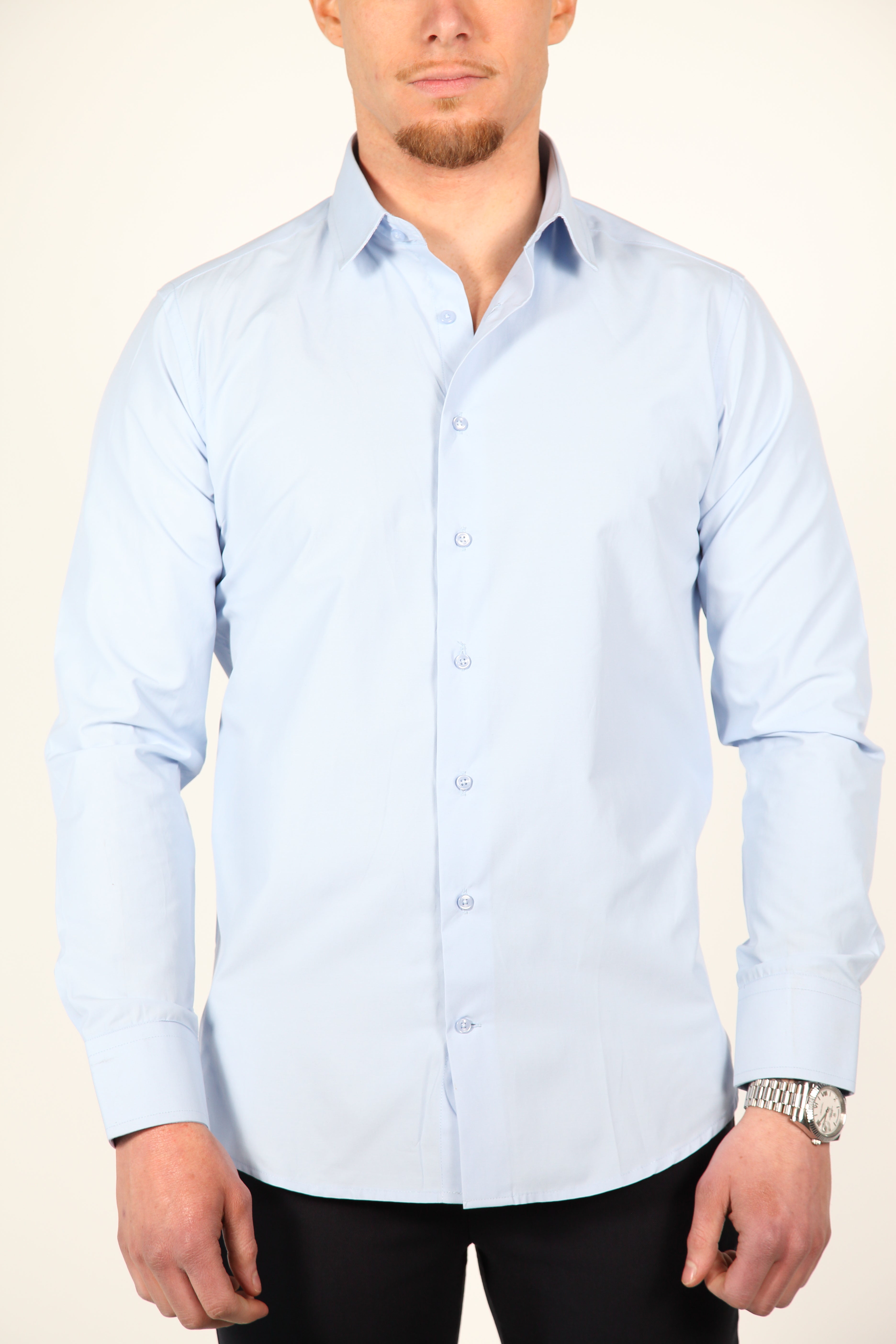 Camisa leira azul claro