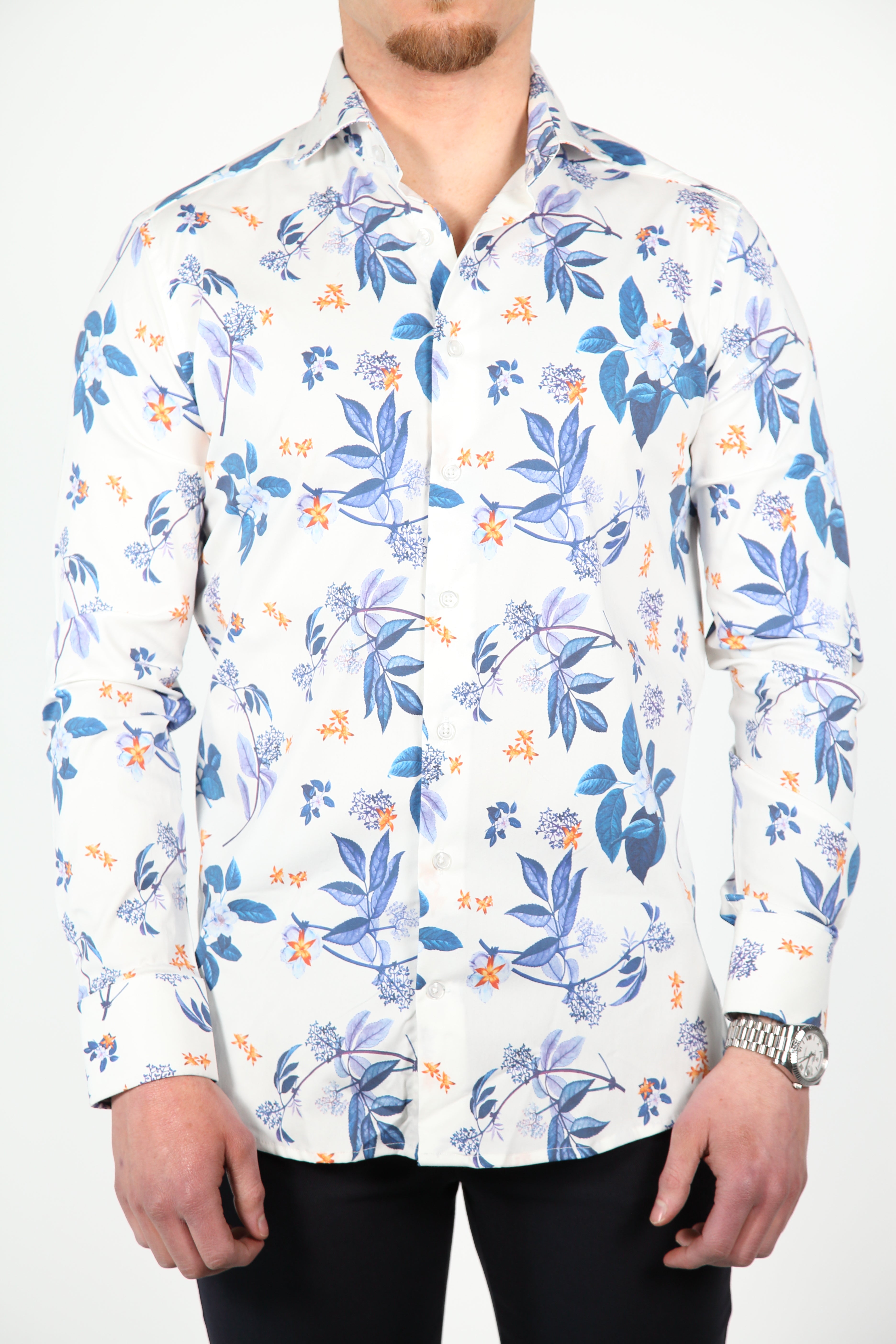 Overhemd Aries Wit Blauw