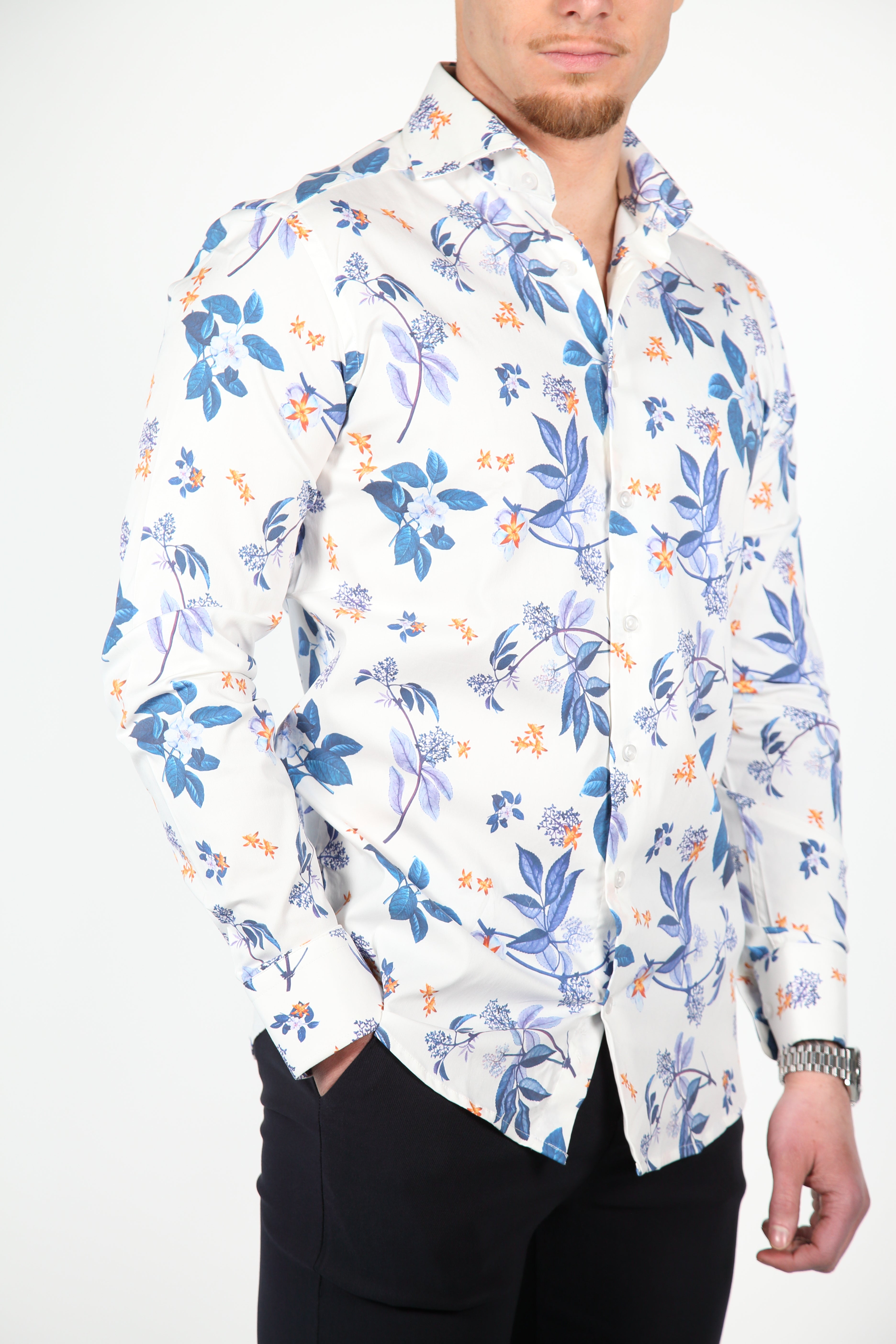 Overhemd Aries Wit Blauw