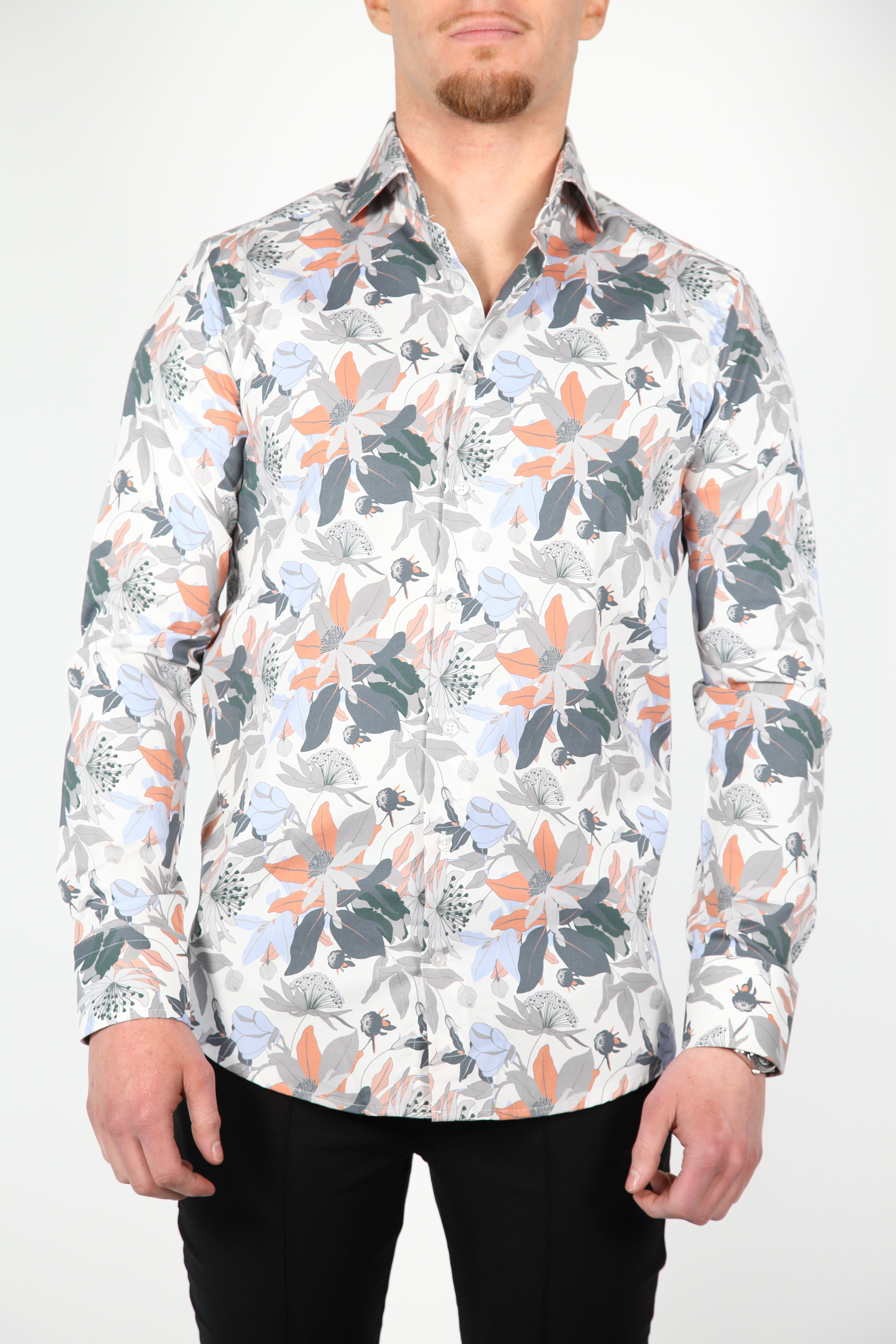 Overhemd Aries Wit Grijs