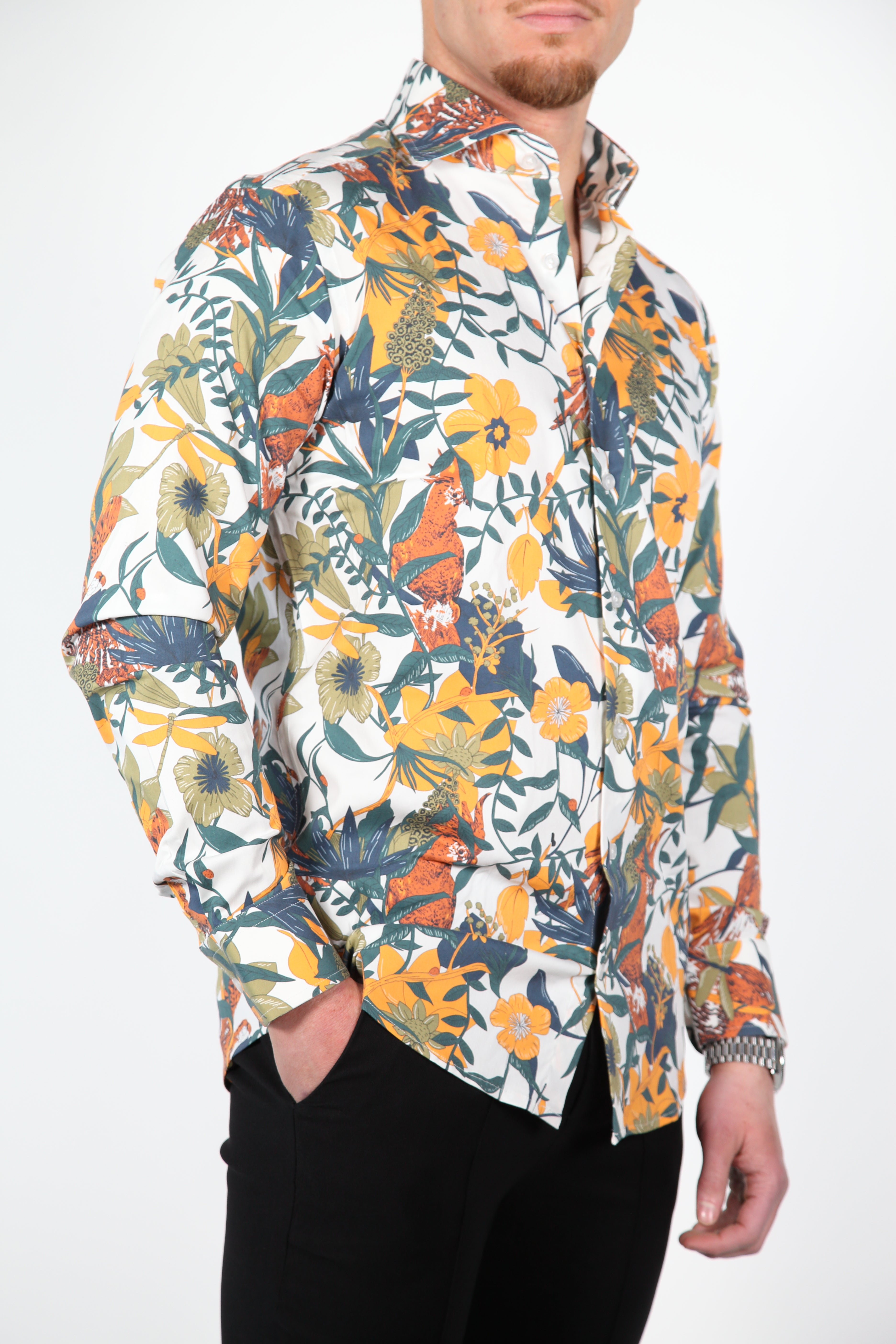 Overhemd Aries Wit Geel