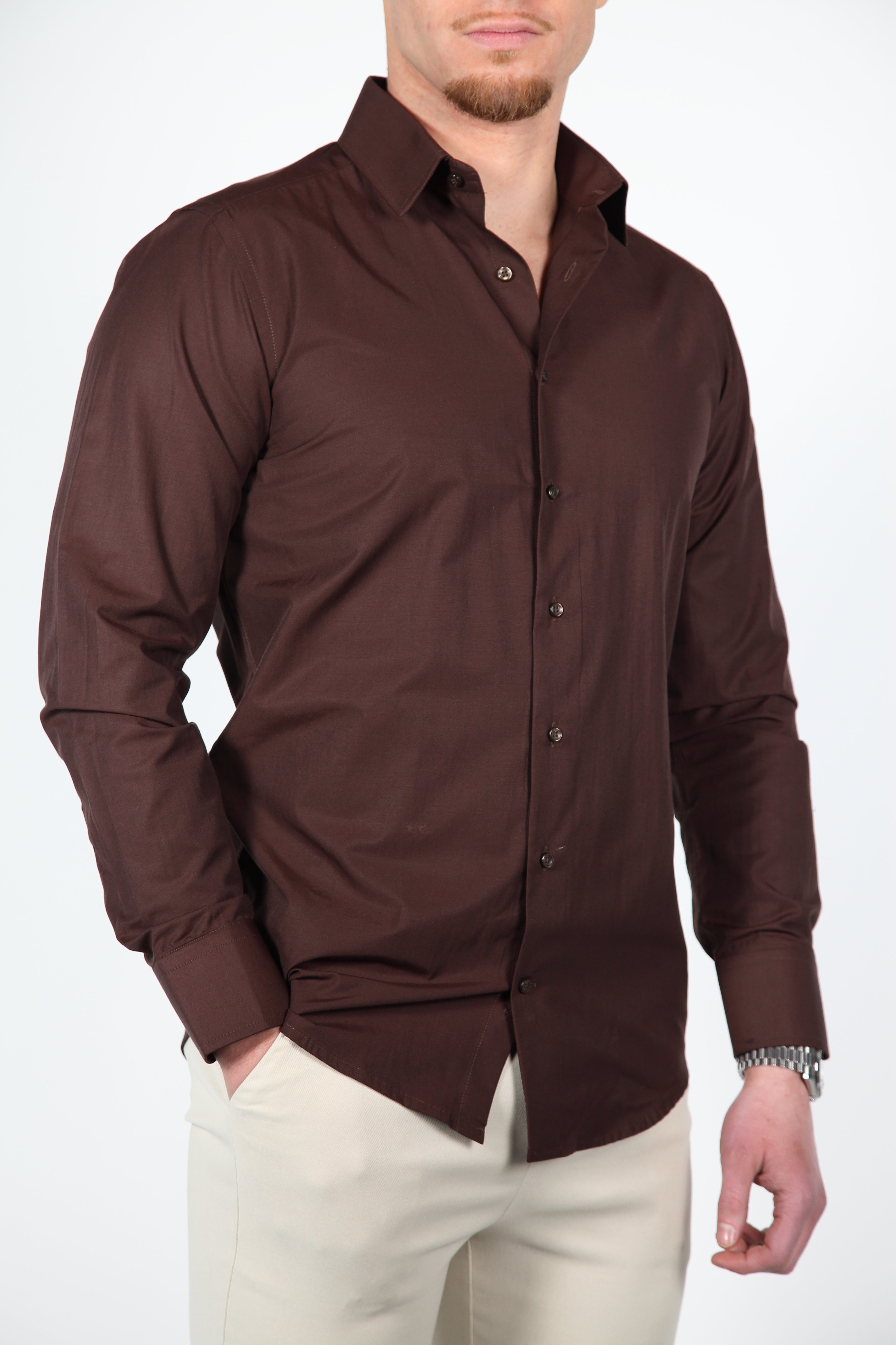 Overhemd Leira Bruin