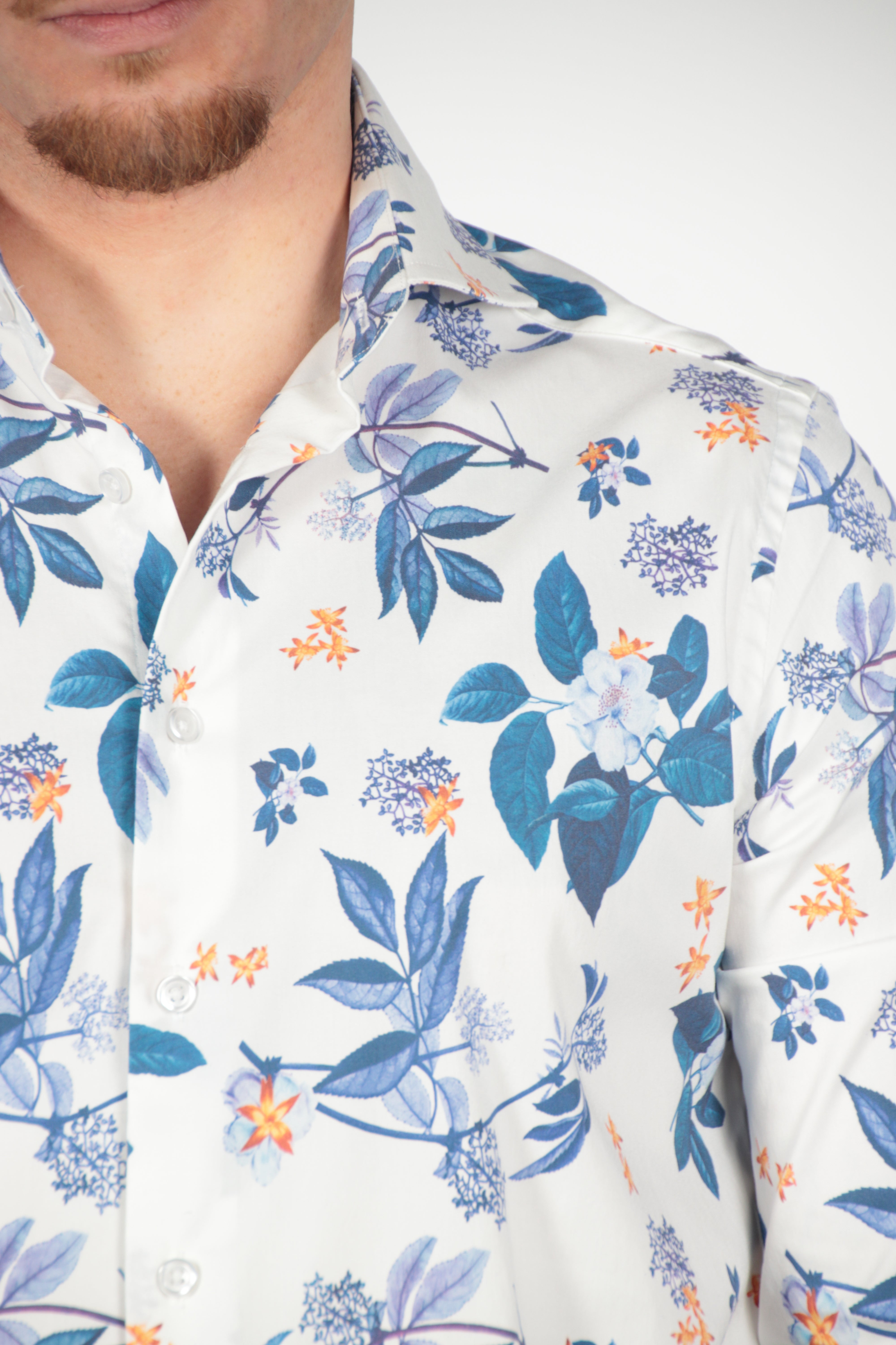 Overhemd Aries Wit Blauw