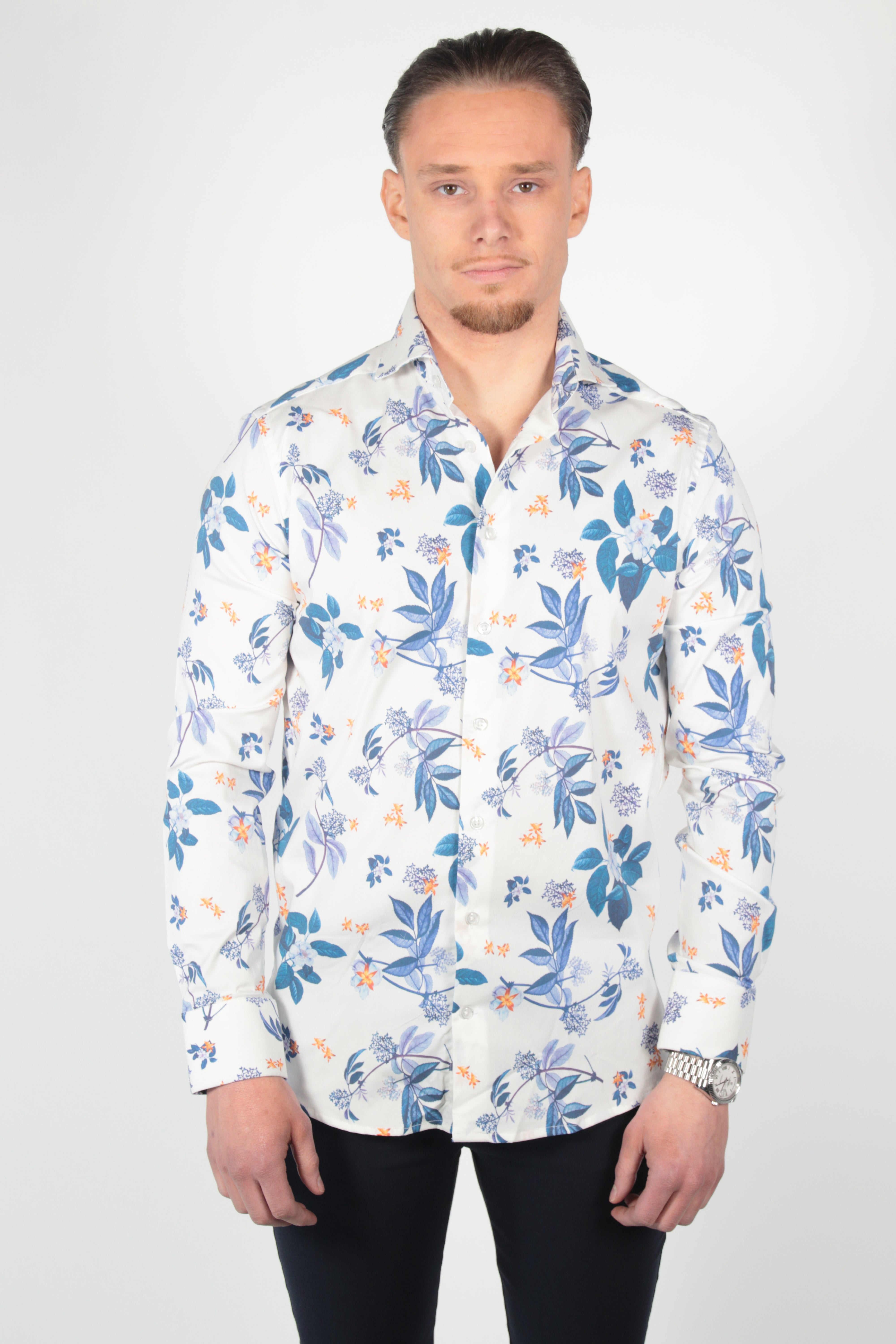 Overhemd Aries Wit Blauw