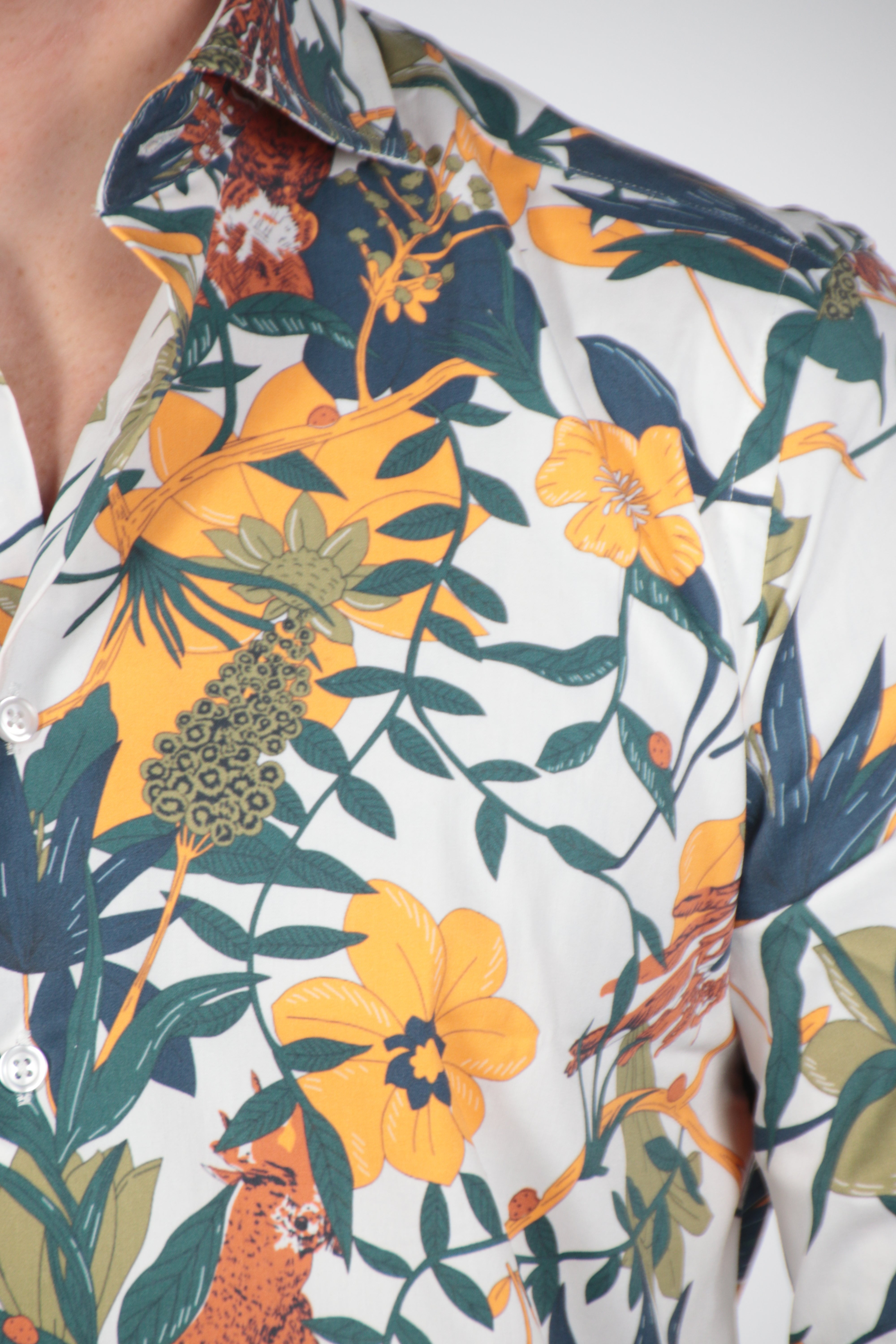 Overhemd Aries Wit Geel