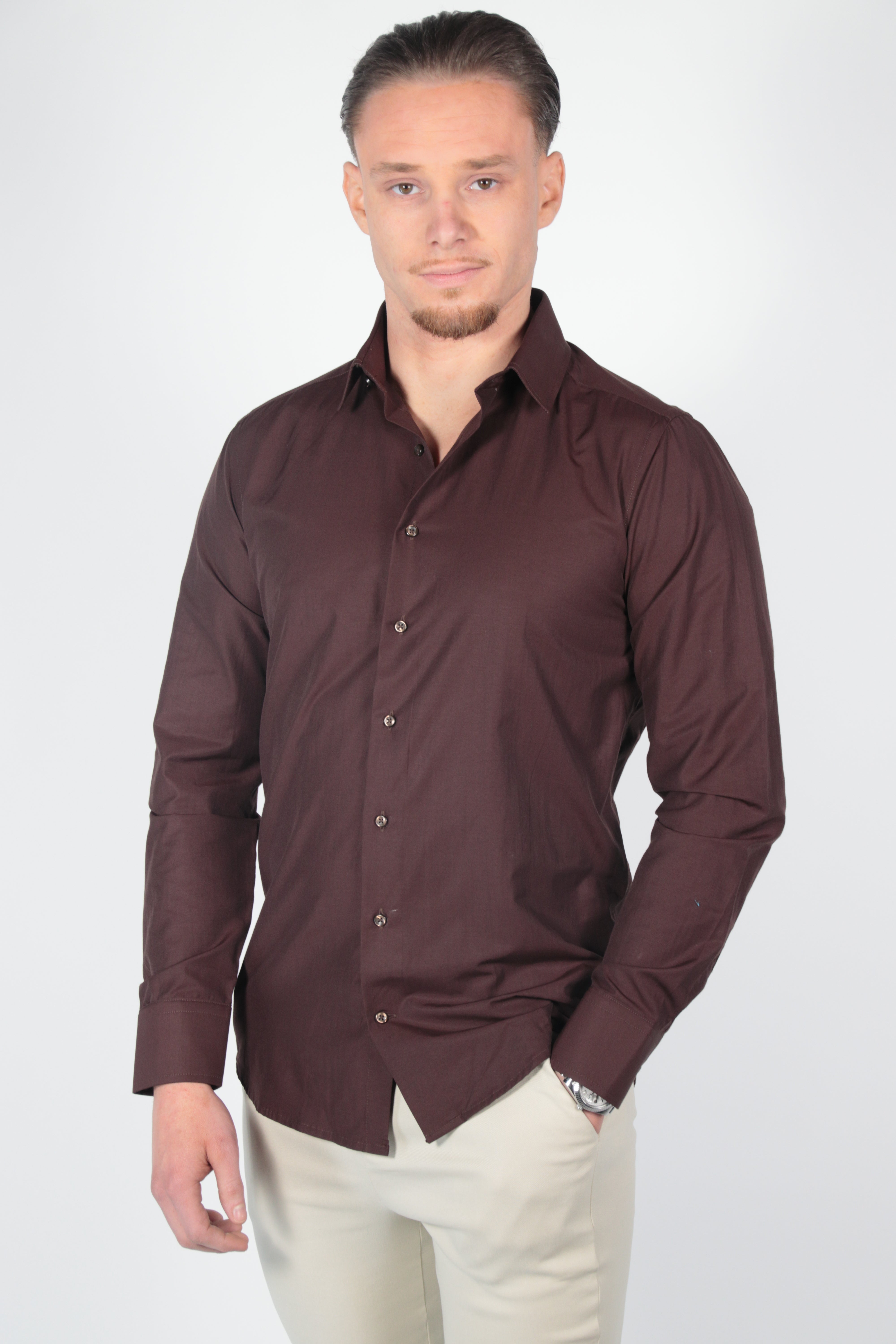 Overhemd Leira Bruin