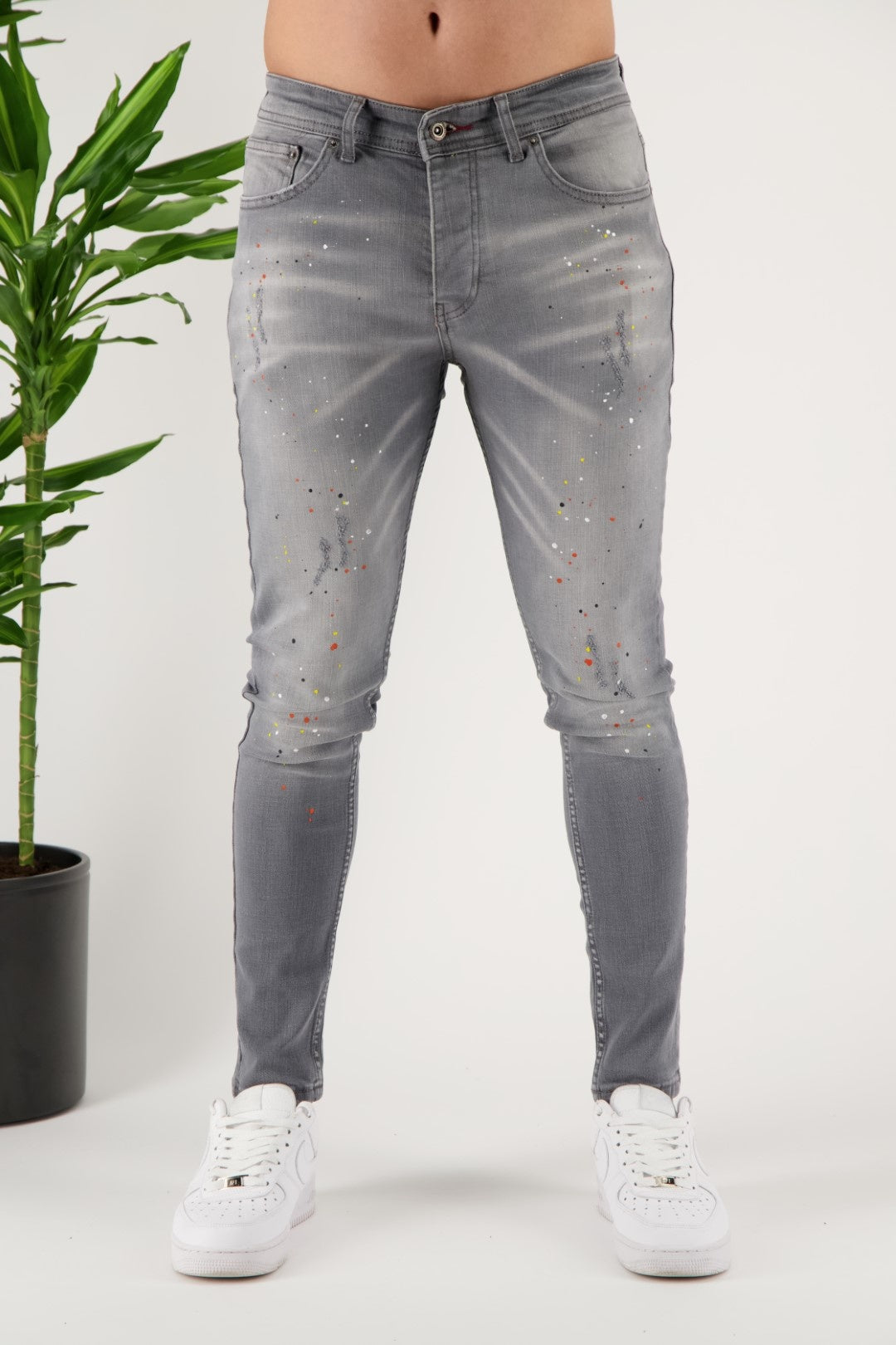 Skinny Jeans Artsy Splash Gray