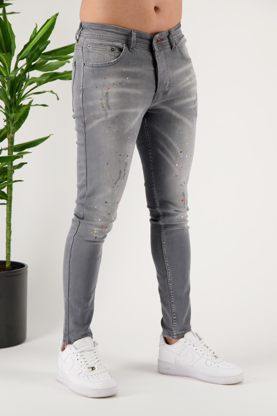 Skinny Jeans Artsy Splash Gray
