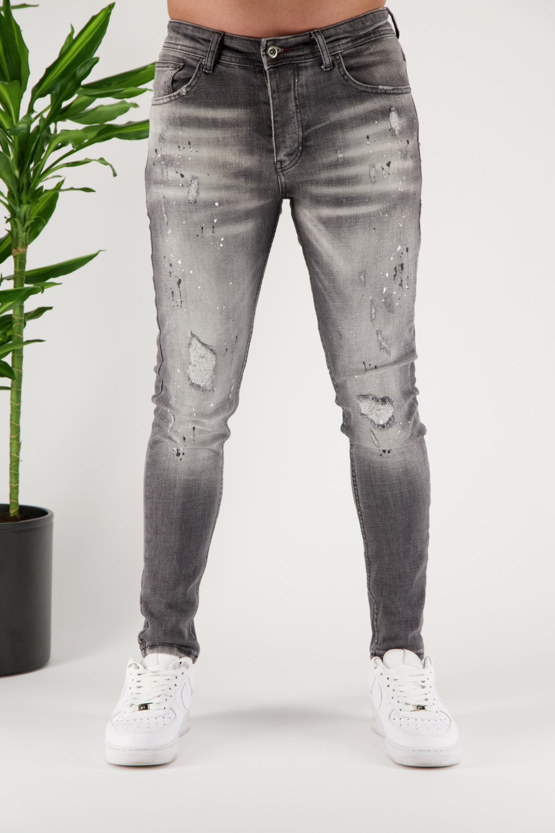 Skinny Jeans Artsy Spalsh Grijs