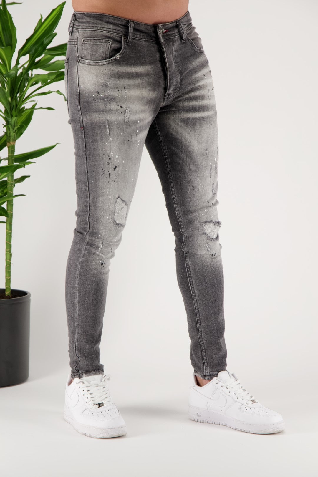 Skinny Jeans Artsy Spalsh Grijs