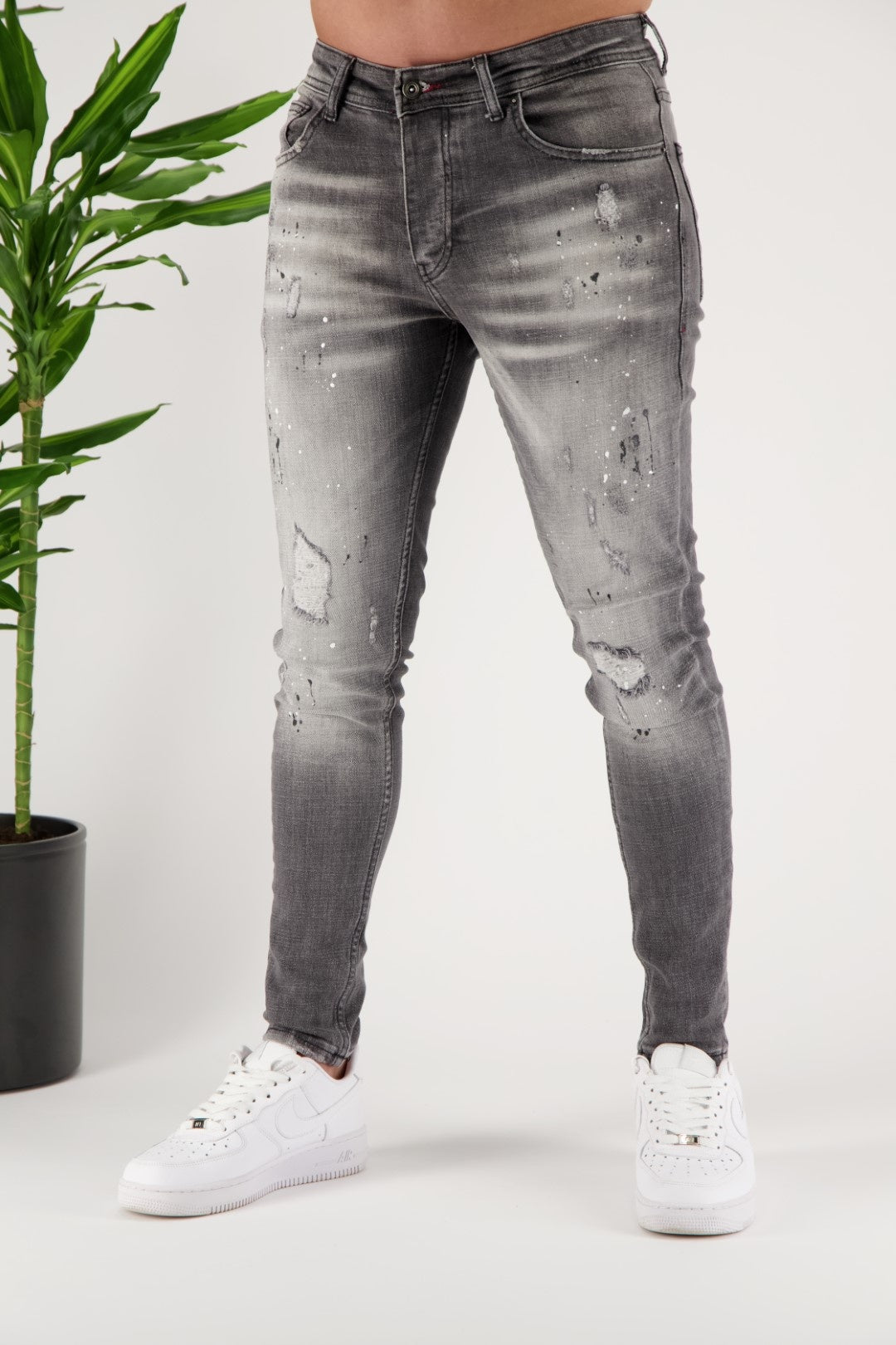 Skinny Jeans Artsy Spalsh Grijs