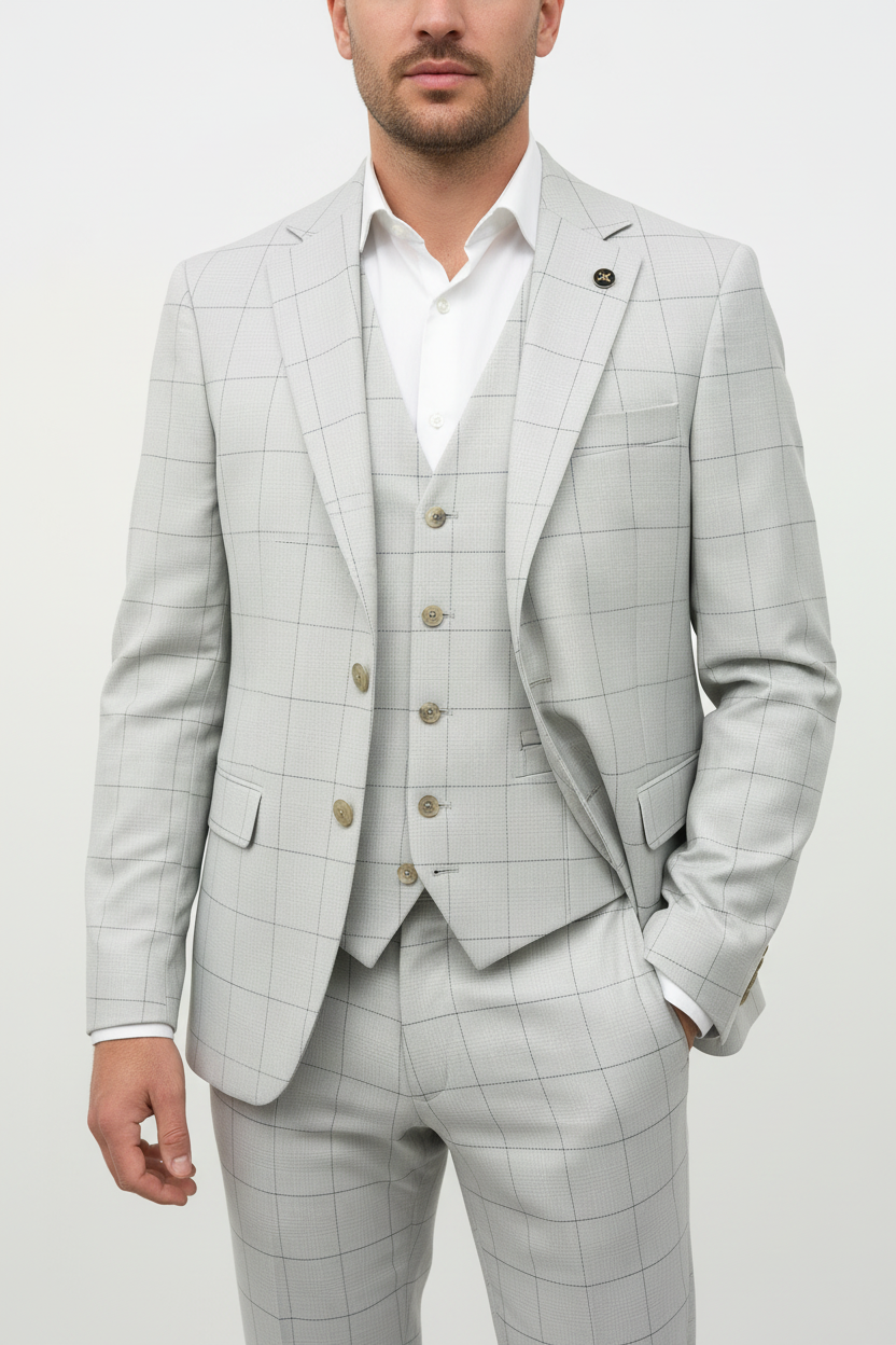 Architect Grid Suit - Licht Grijs