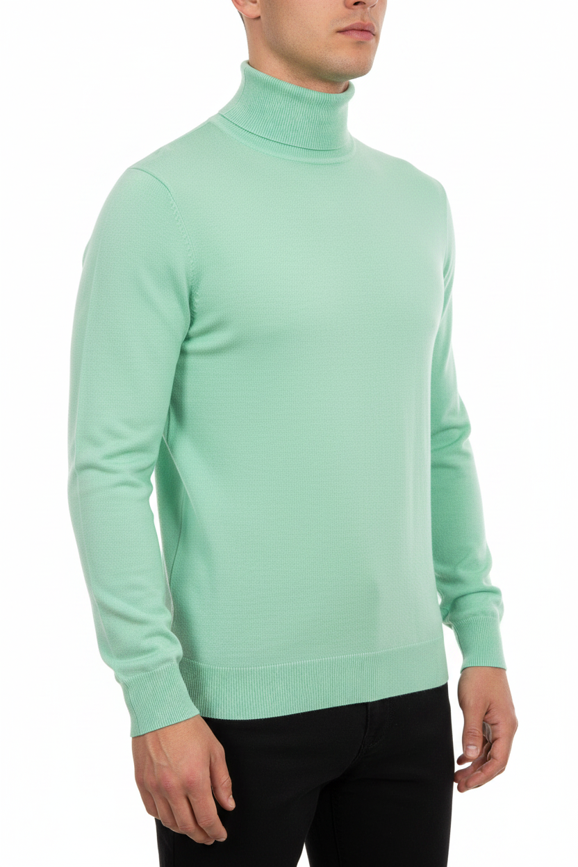 Green water turtleneck men