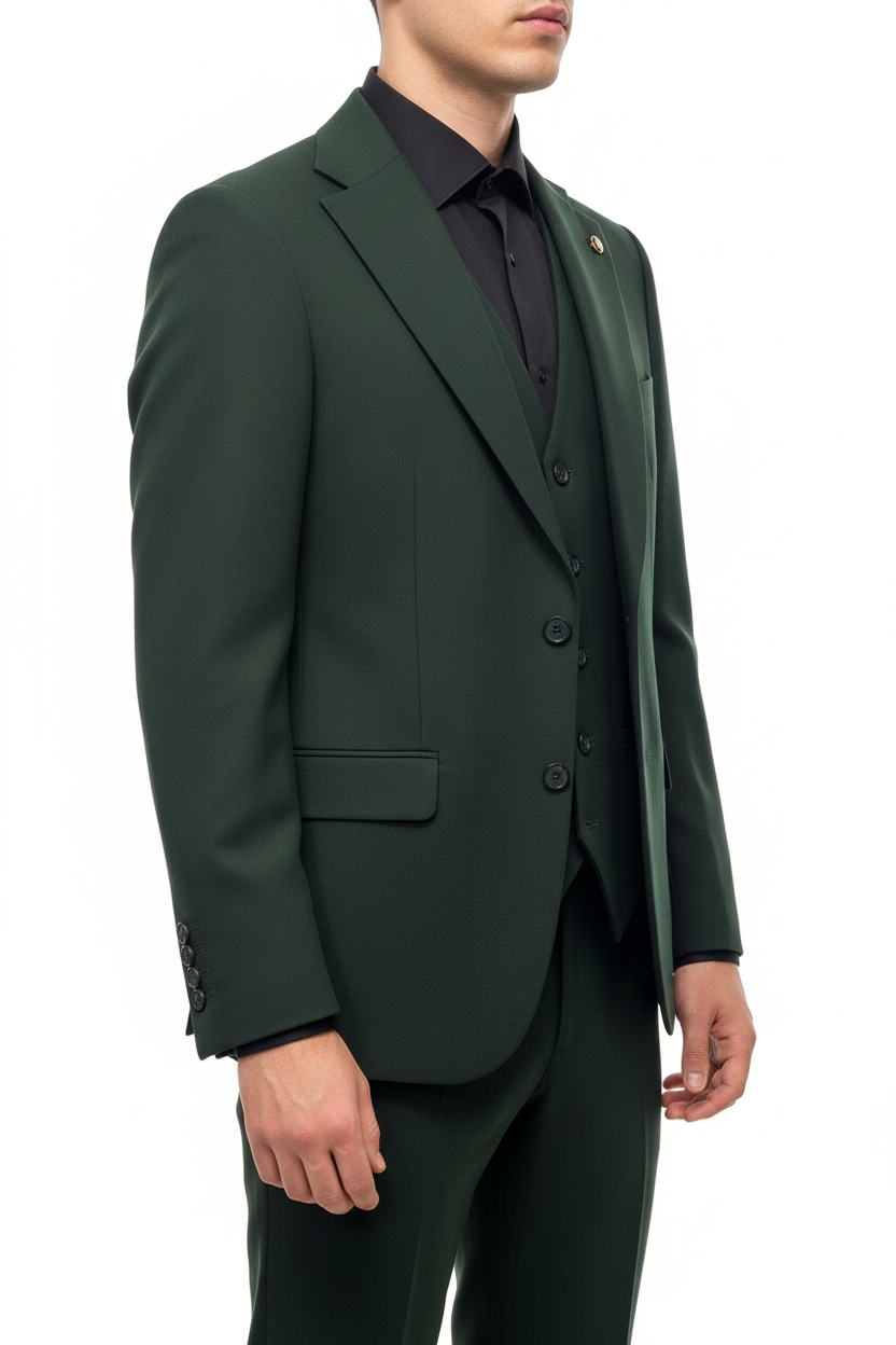 Morvelli Driedelig Pak Donkergroen