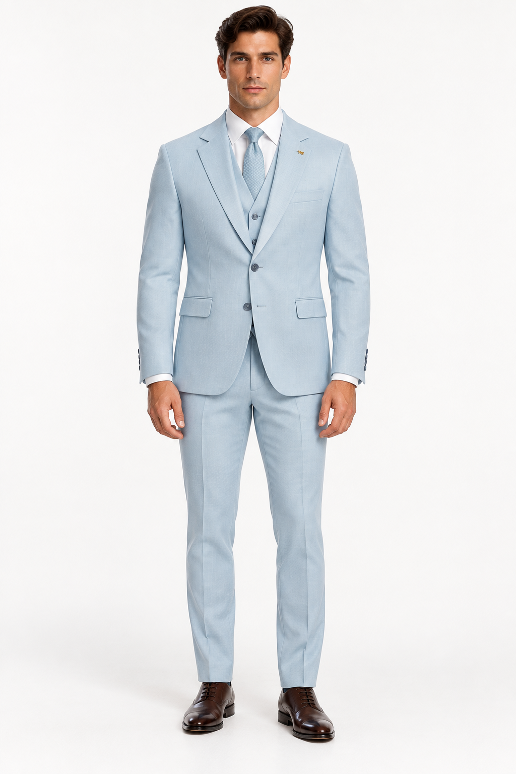 Monaco Three-piece Suit Light Blue