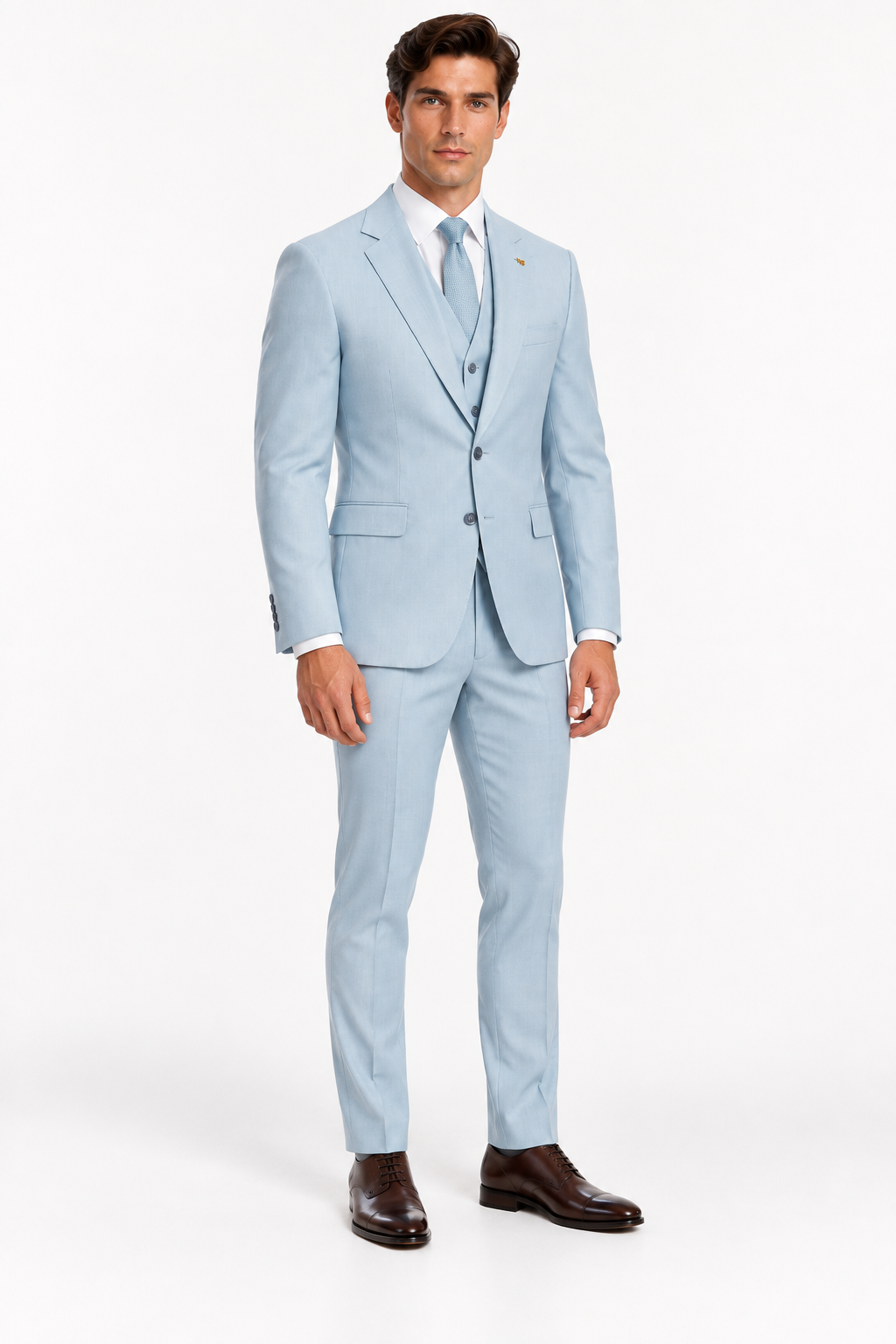 Monaco Three-piece Suit Light Blue