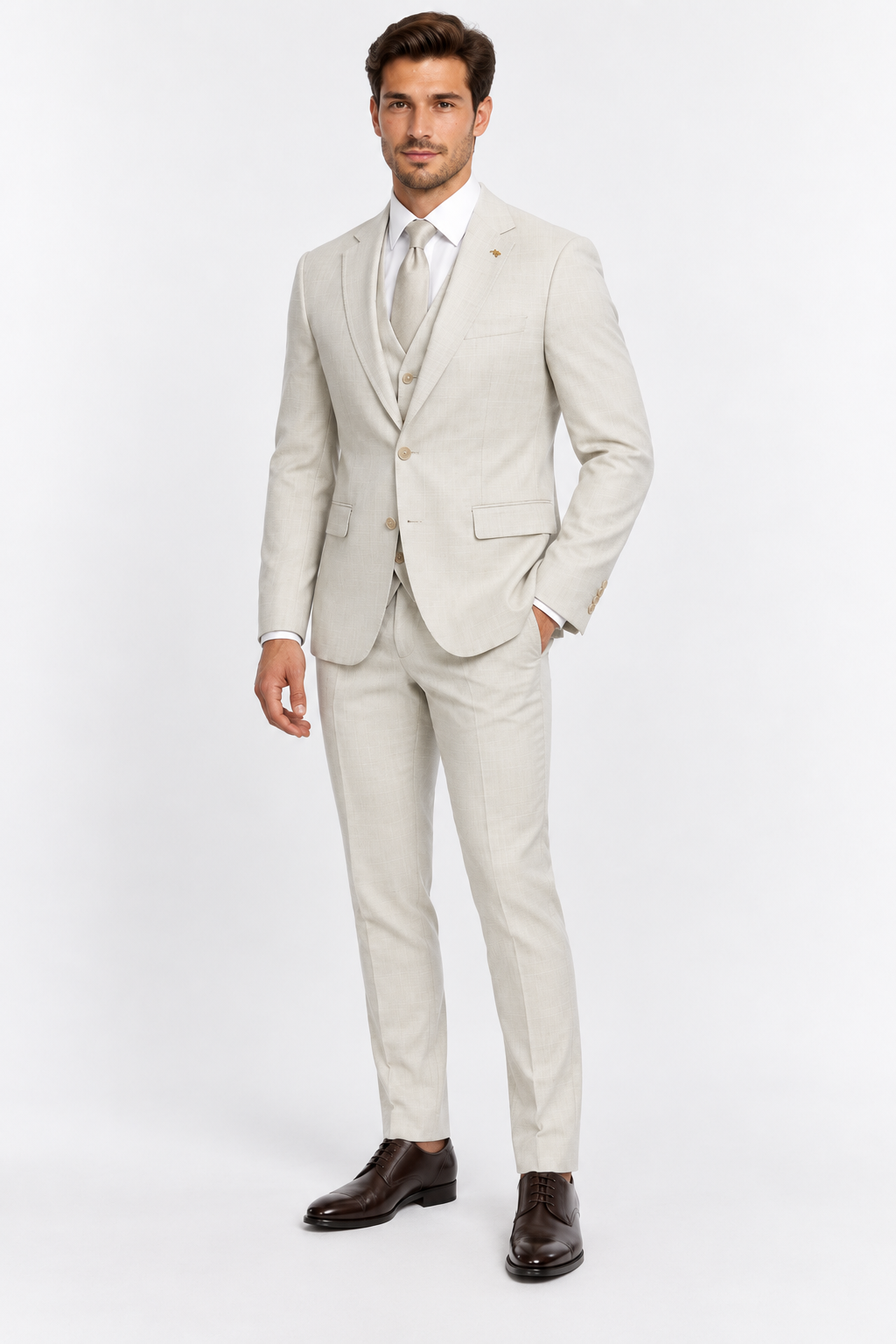 Monaco Three-piece Suit Ivory
