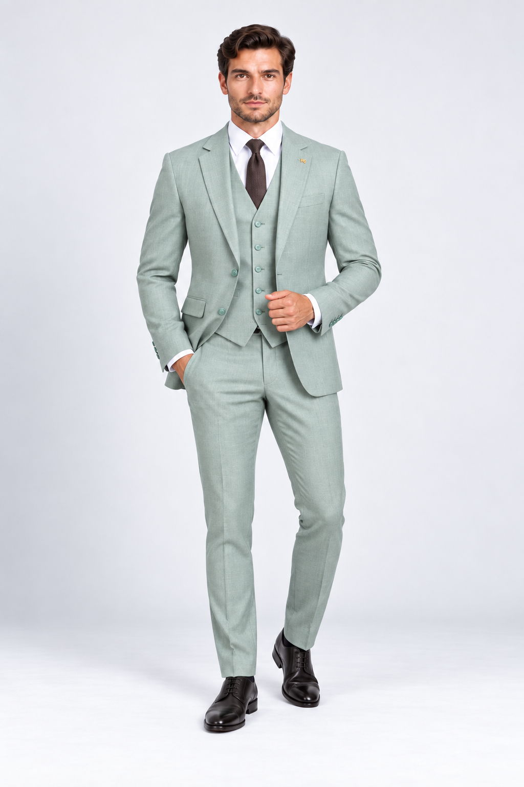 Monaco Three-piece Suit Light Green