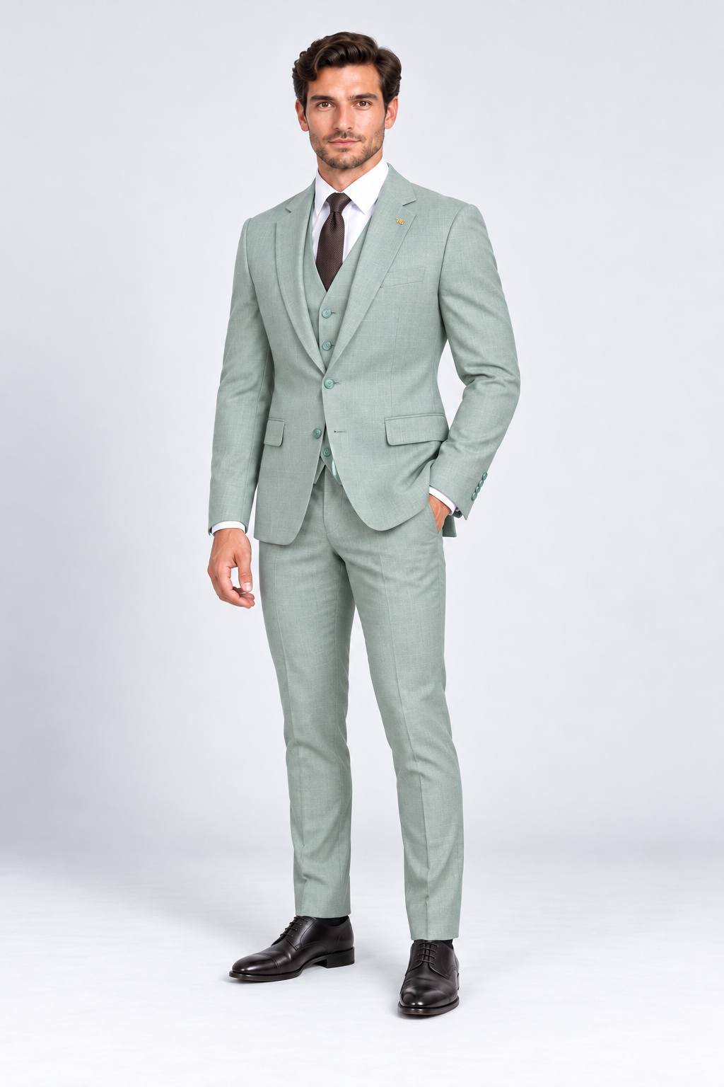 Monaco Three-piece Suit Light Green
