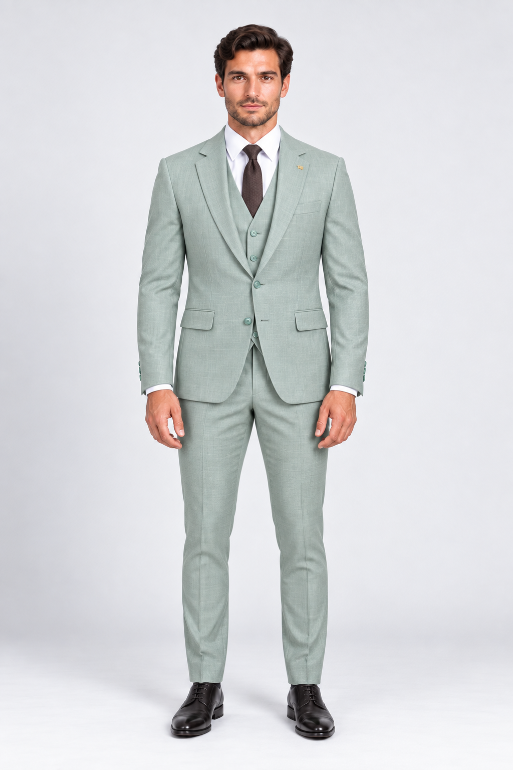 Monaco Three-piece Suit Light Green