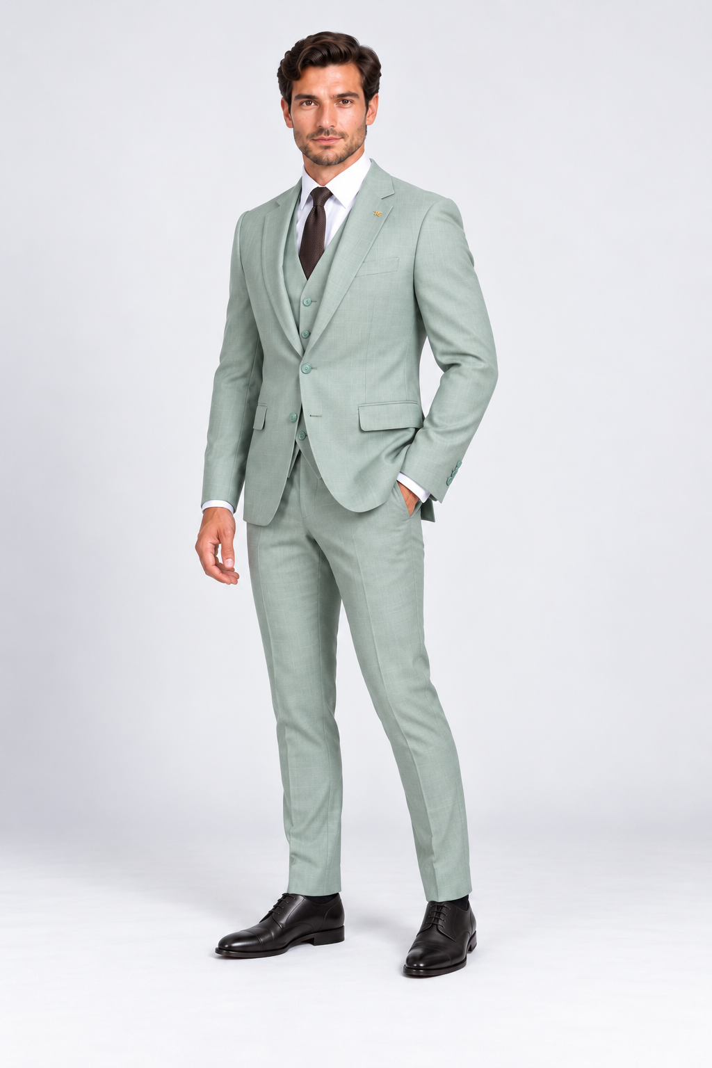 Monaco Three-piece Suit Light Green