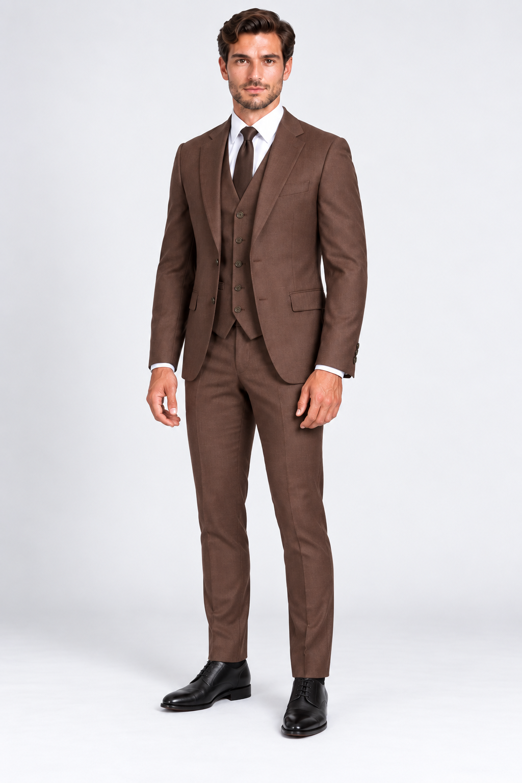 Portofino Three-piece Suit Brown