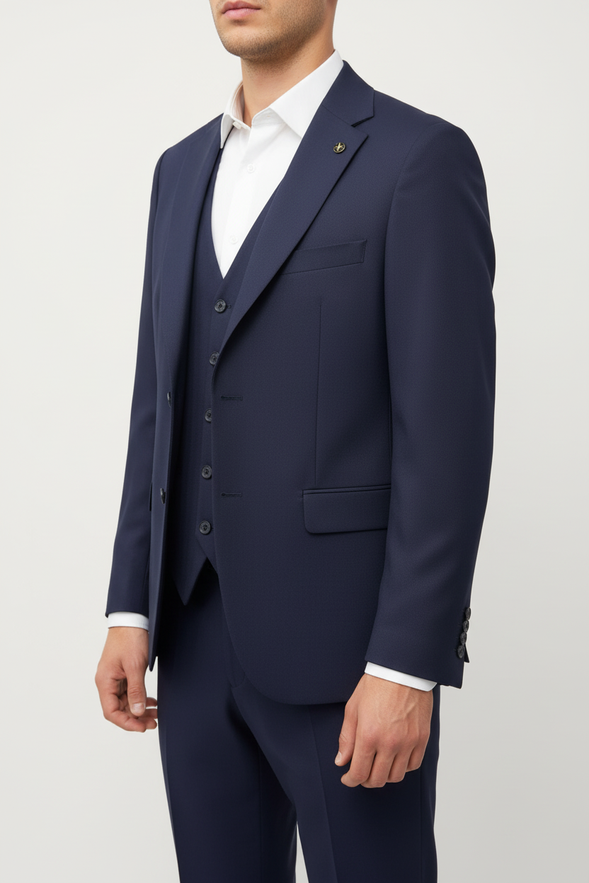 Morvelli Driedelig Pak Navy