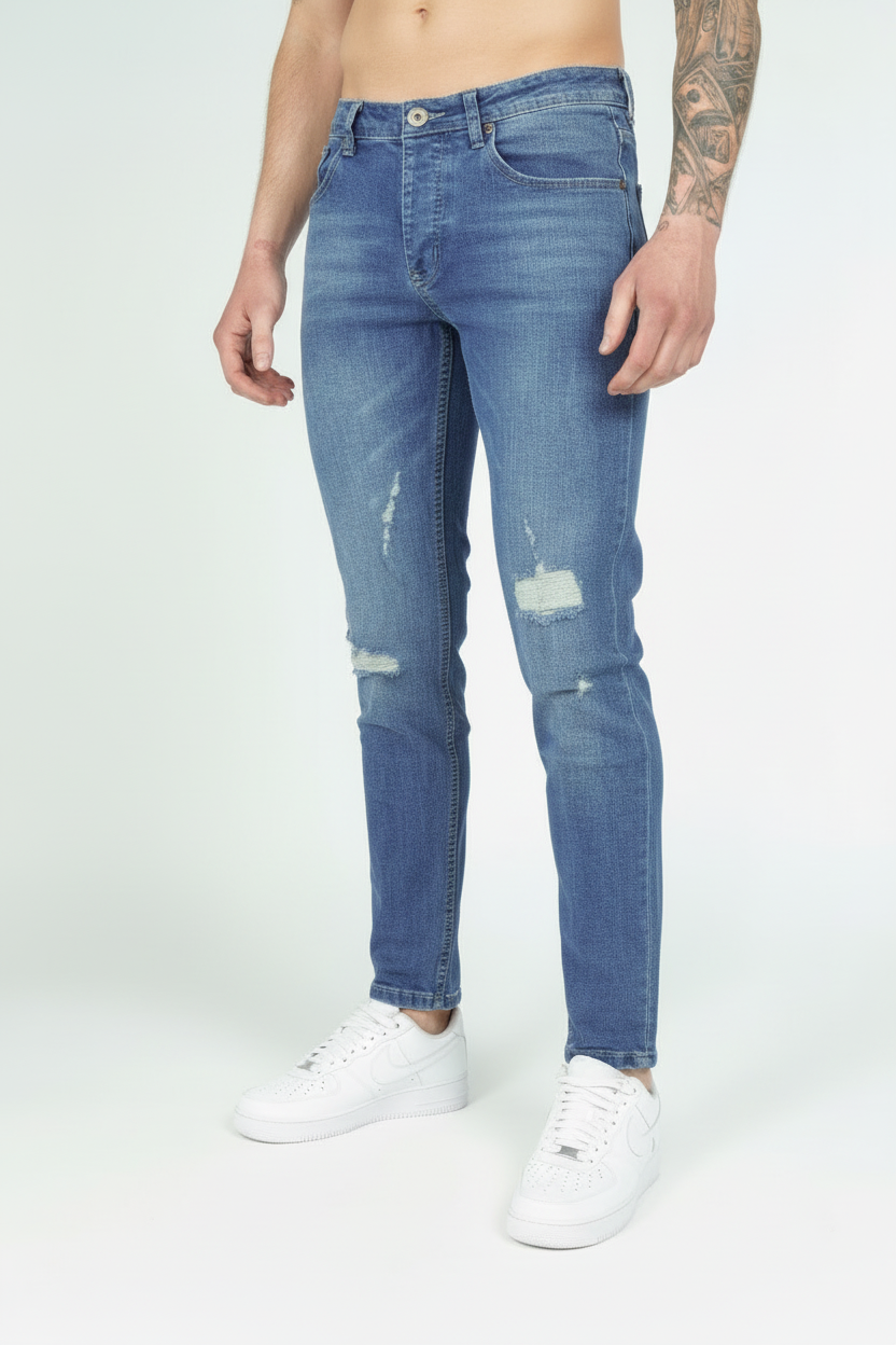 Essential Ripped Jeans Blauw