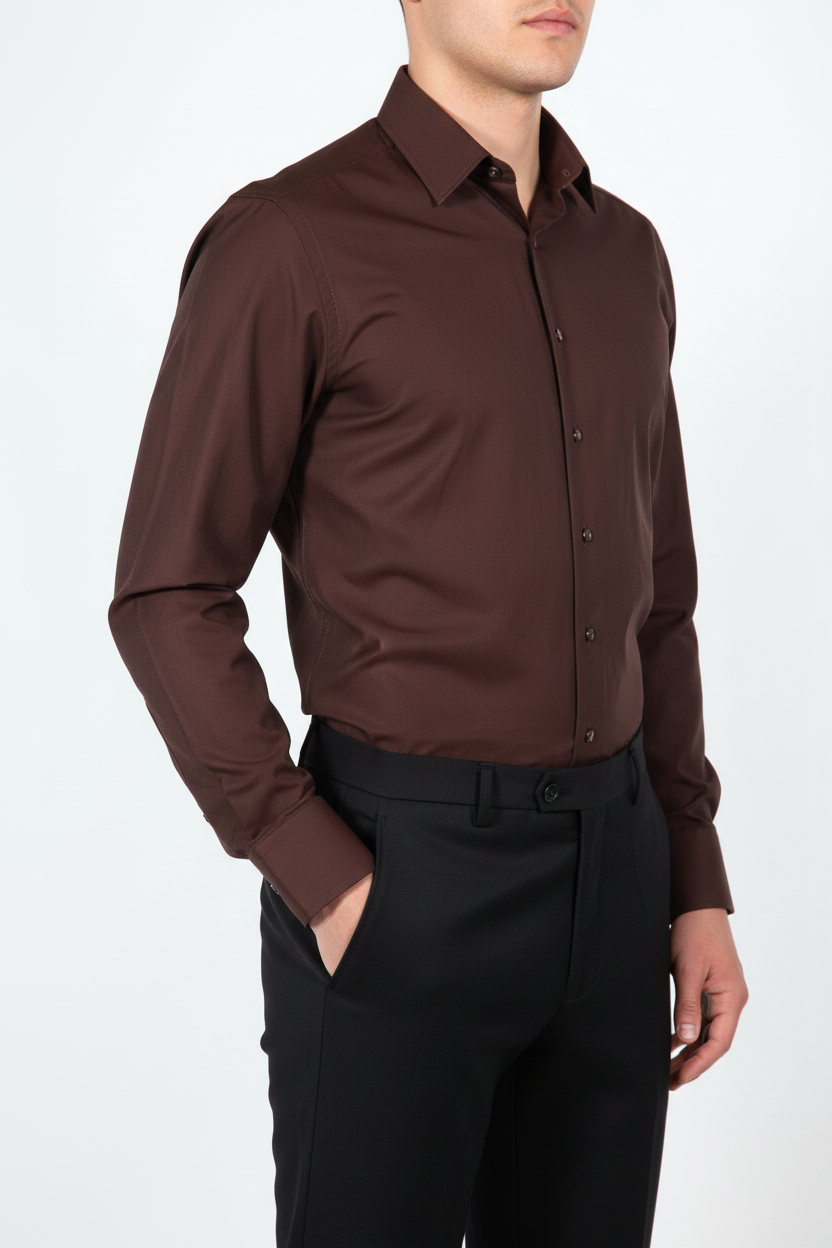 Overhemd Leira Bruin