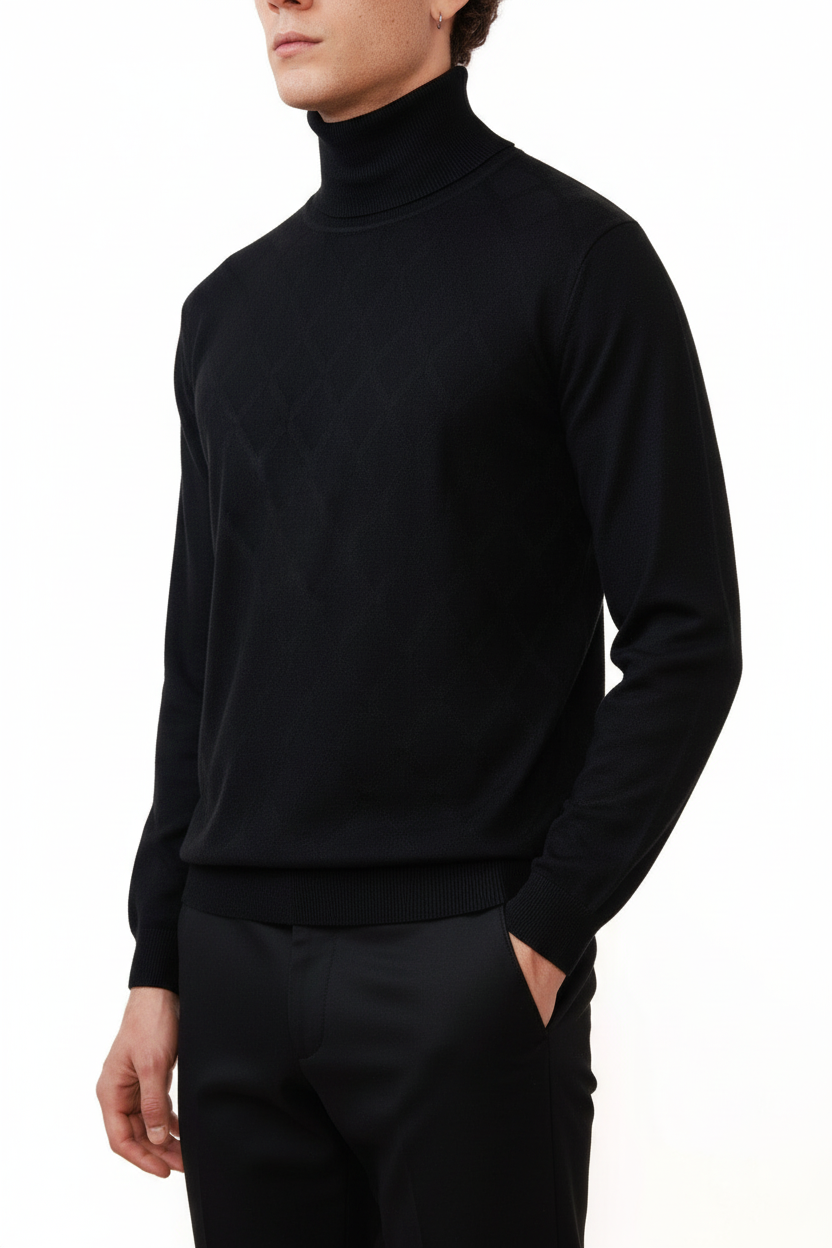 Dolcevita Valenci a quadri Nero