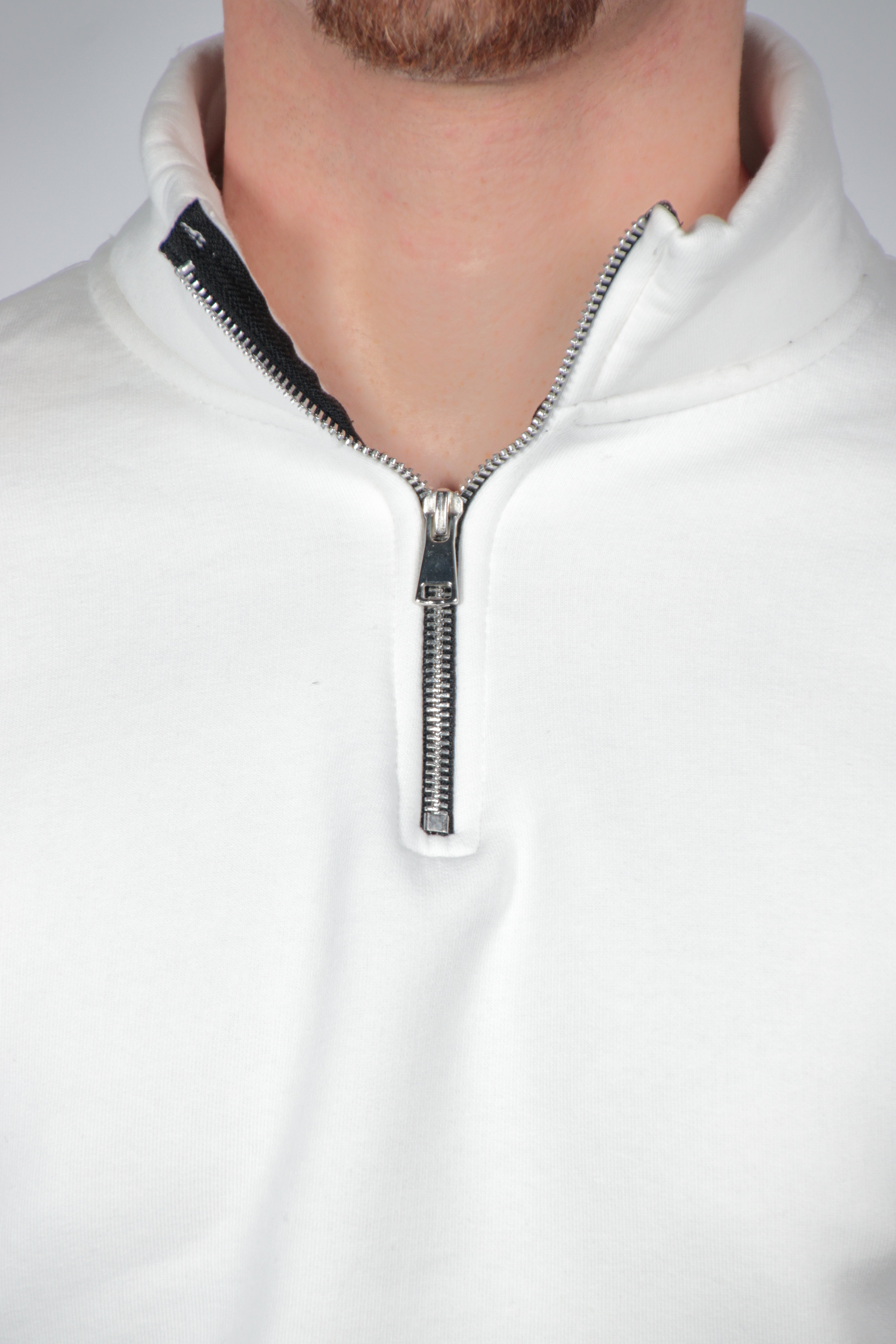 Velluto Witte Half-Zip Sweater Wit