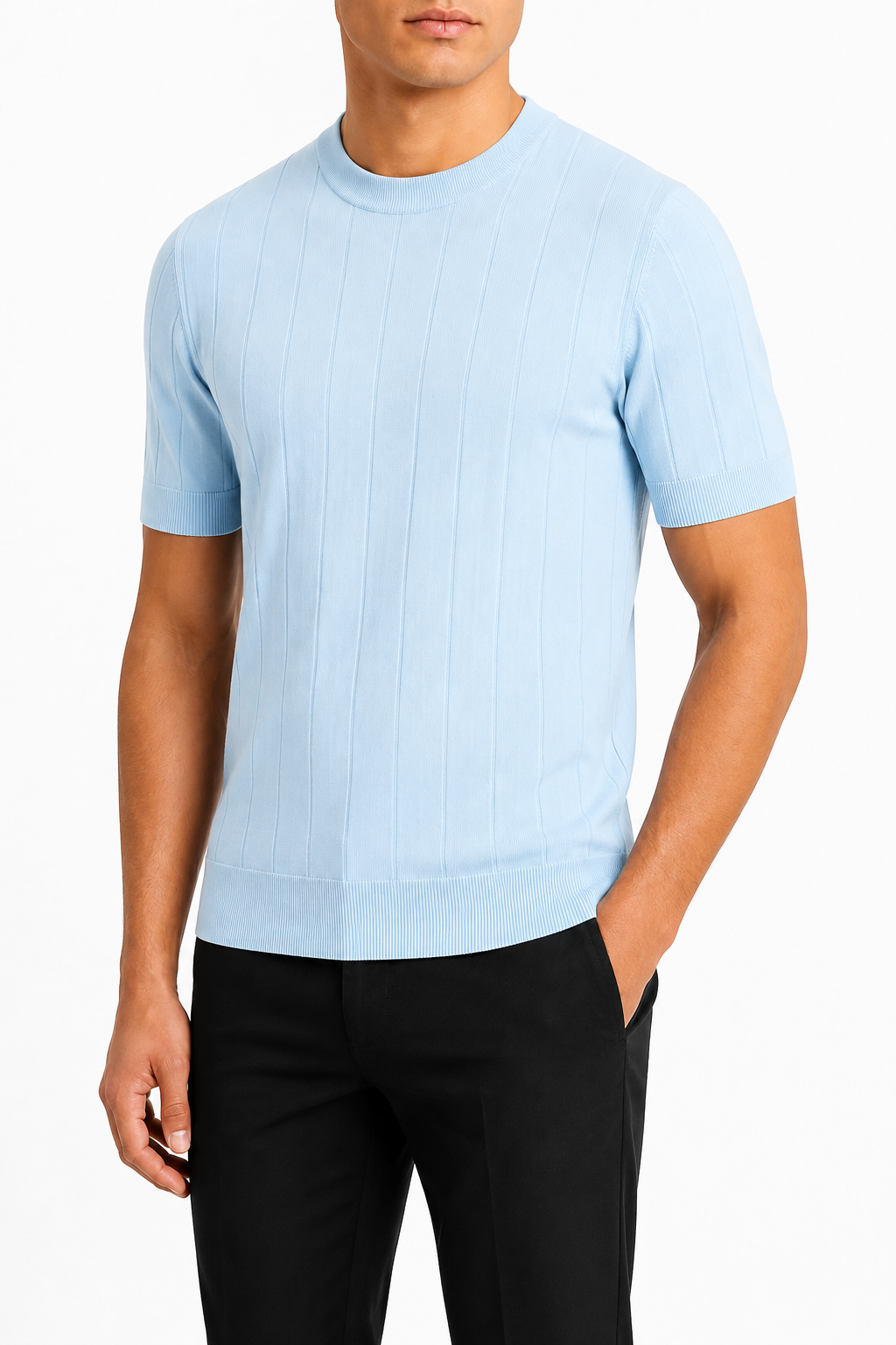 T-Shirt Vero Light Blue - Three-quarter side angle
