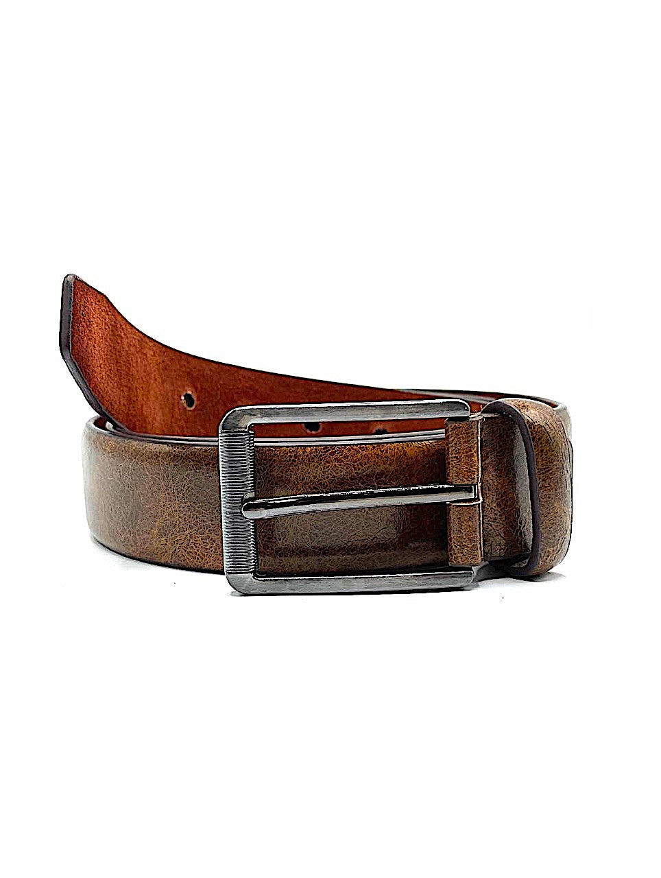 Leather belt Croco Gray