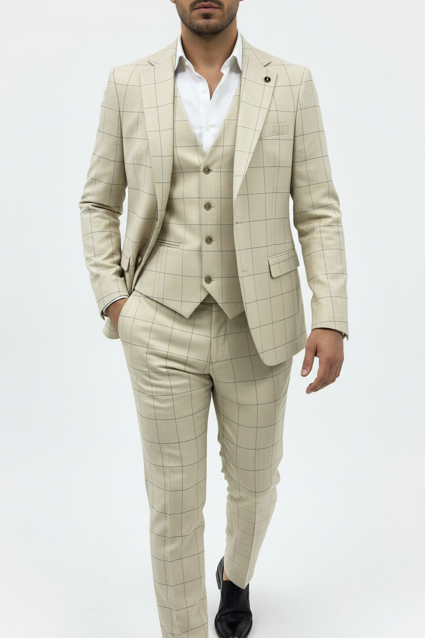 Architect Grid Suit - Beige