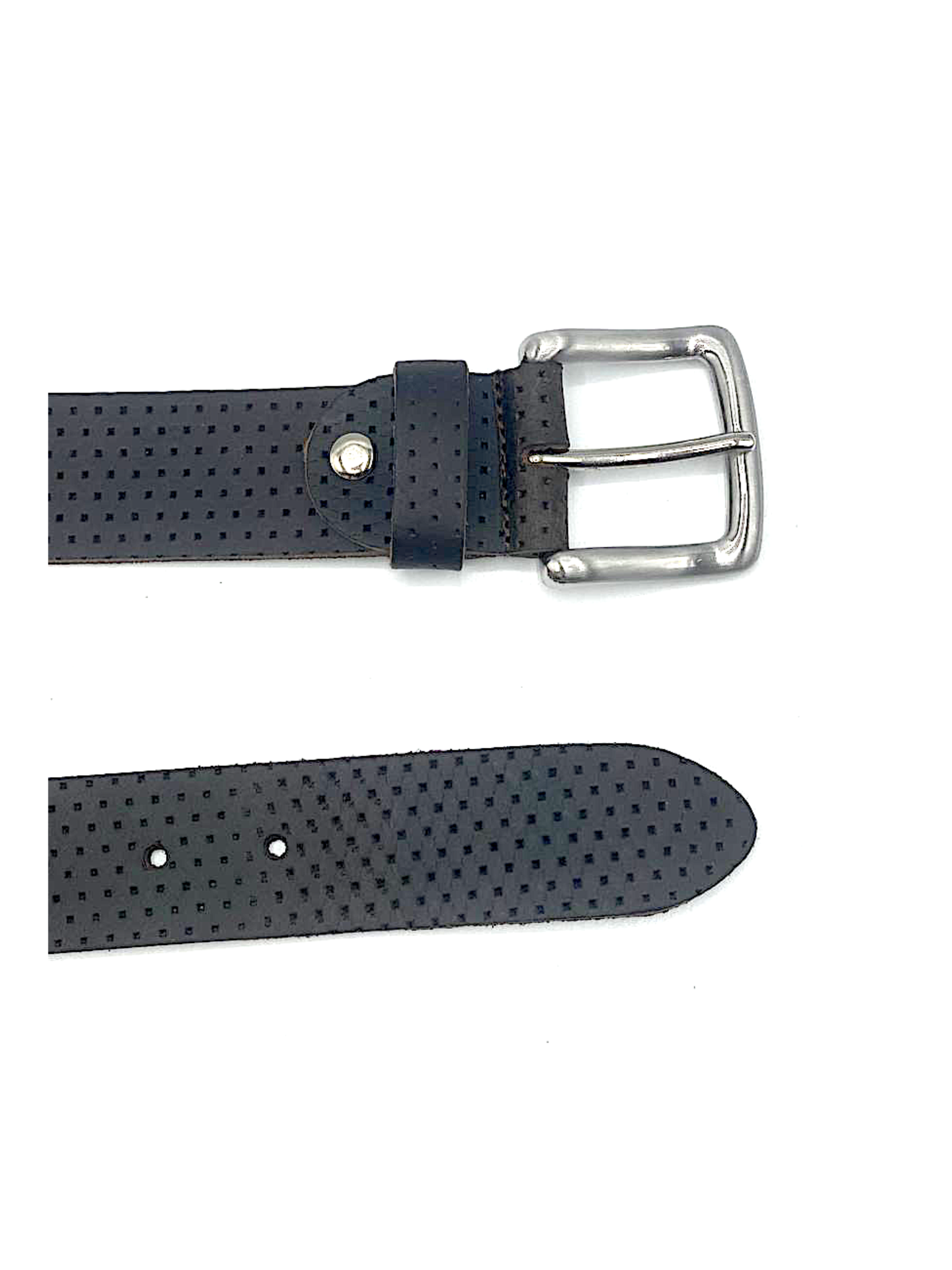 Leather belt Croco Gray