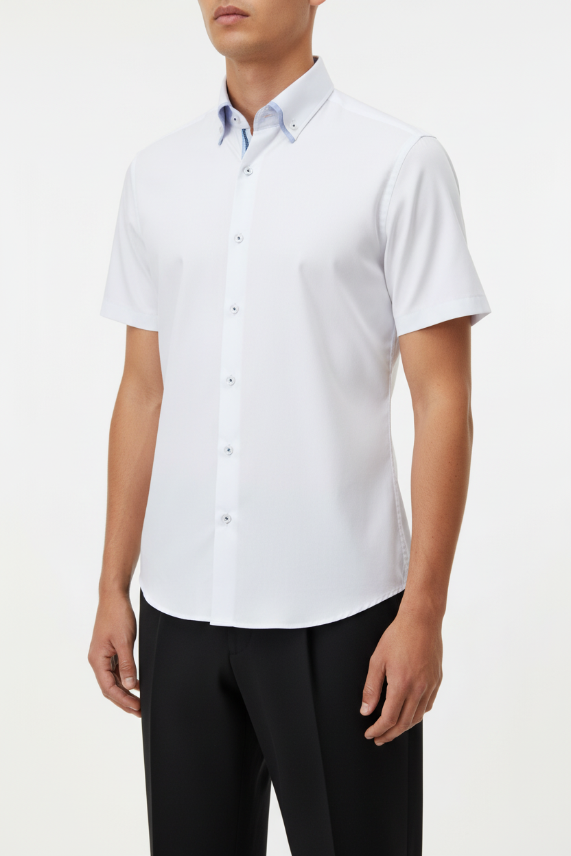 Kortmouw Overhemd Wit