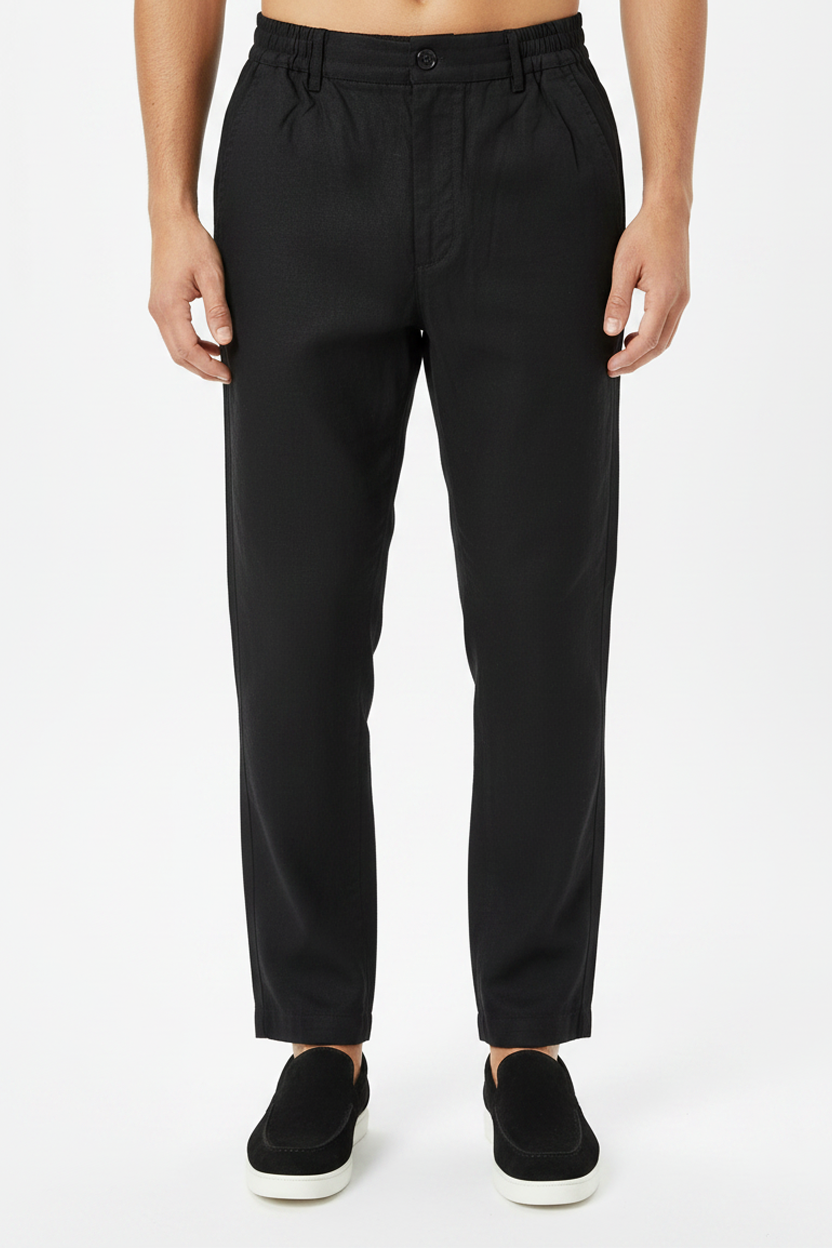 Pantaloni in Lino Valenci Neri