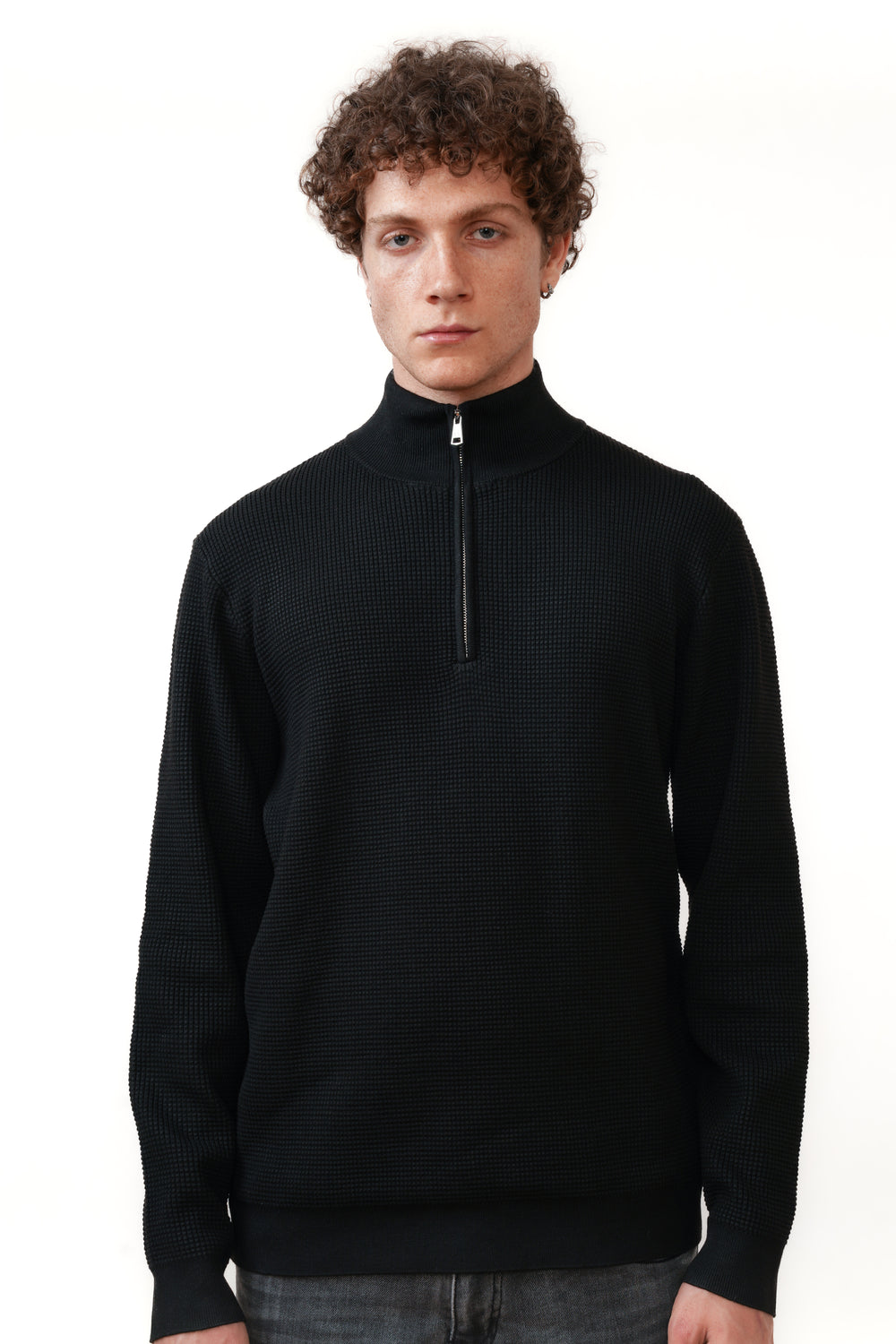 The Caspian Halfzip Zwart