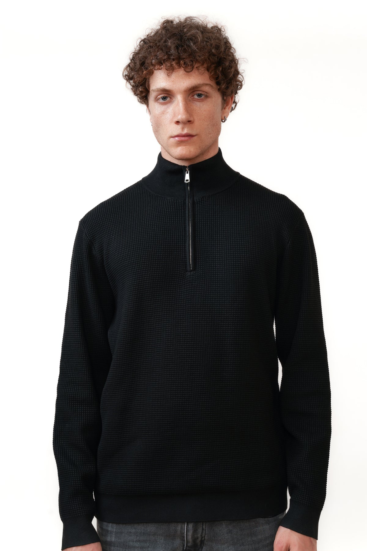The Caspian Halfzip Zwart